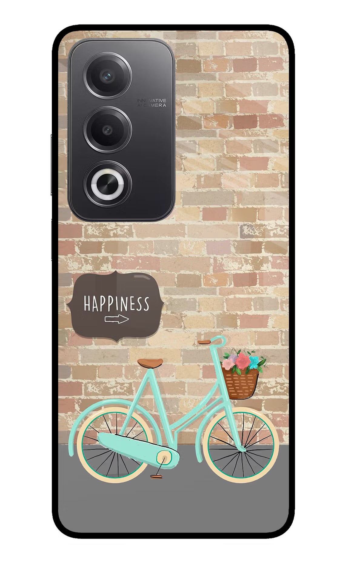Happiness Artwork Oppo A3 Pro 5G Glass Case Back Cover by Casekaro