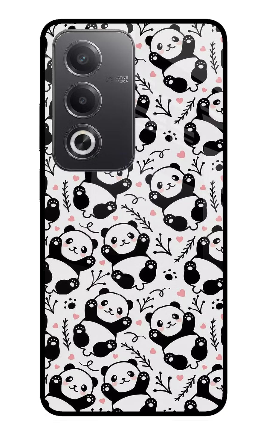 Cute Panda Oppo A3 Pro 5G Back Cover, Glass case