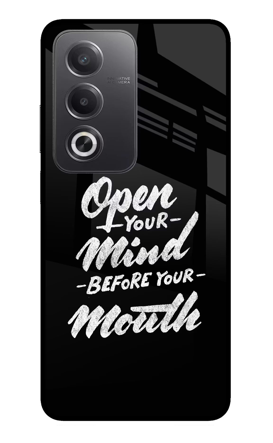 Open Your Mind Before Your Mouth Oppo A3 Pro 5G Glass Case Back Cover by Casekaro
