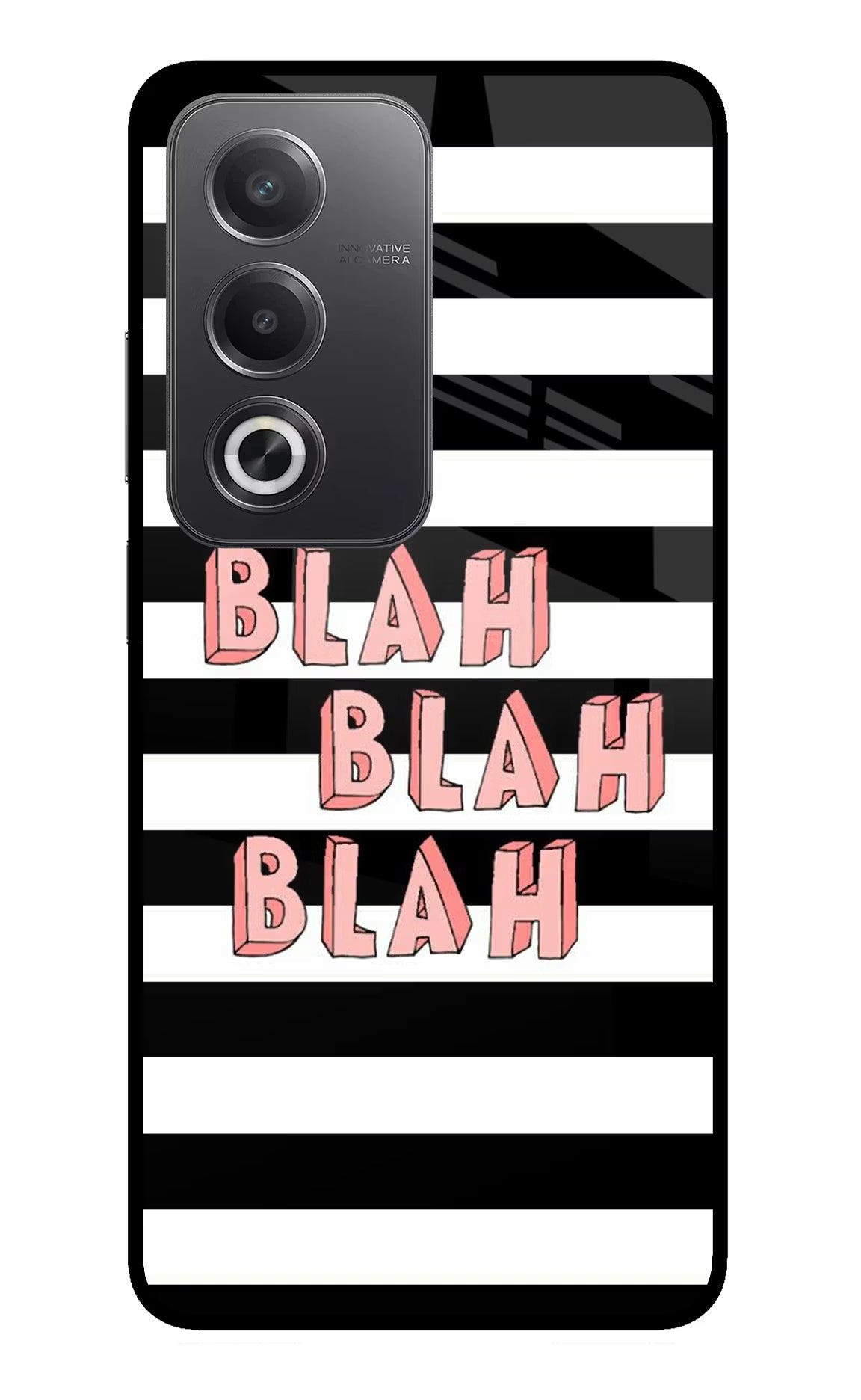 Blah Blah Blah Oppo A3 Pro 5G Glass Case Back Cover by Casekaro