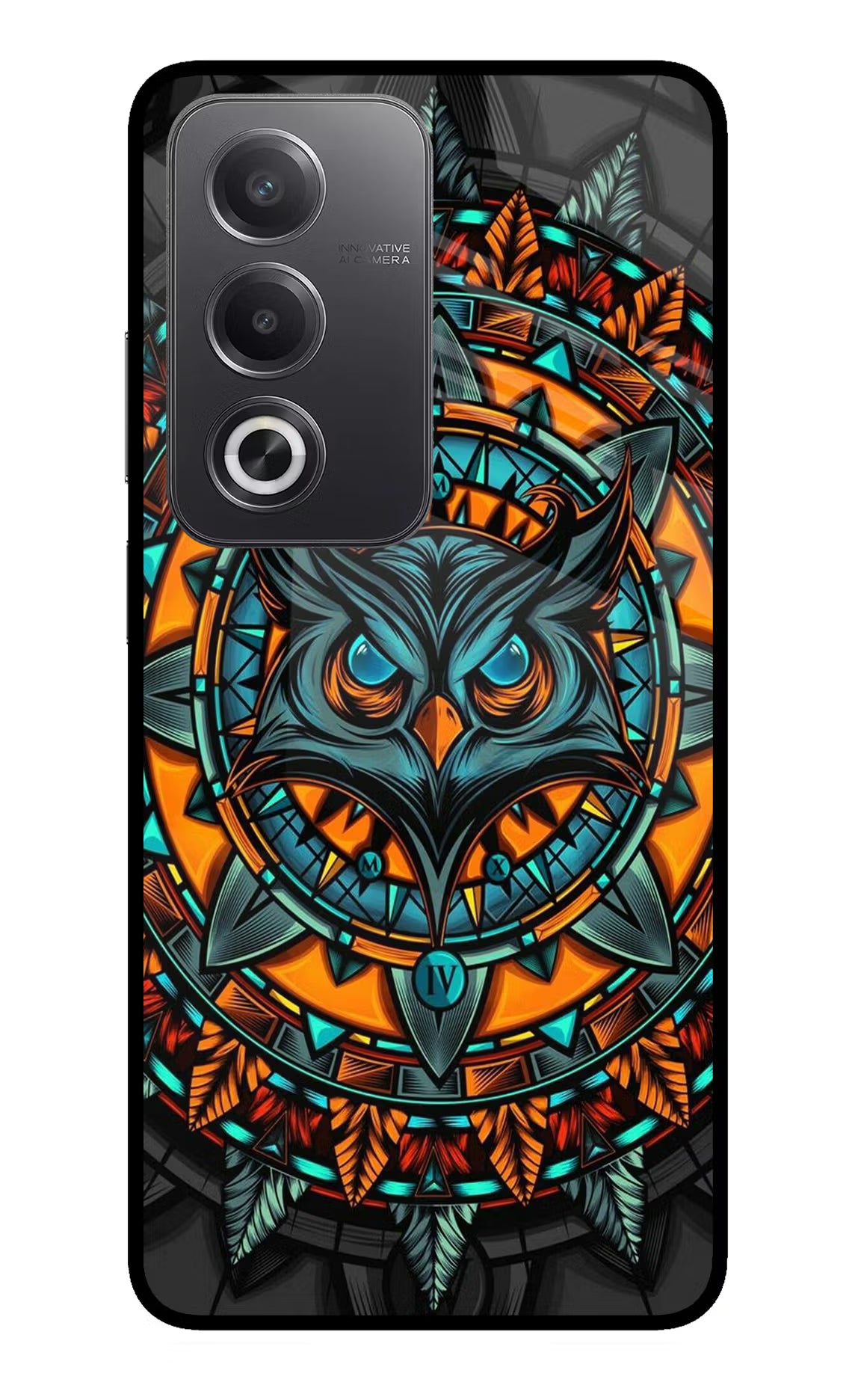 Angry Owl Art Oppo A3 Pro 5G Glass Case Back Cover by Casekaro