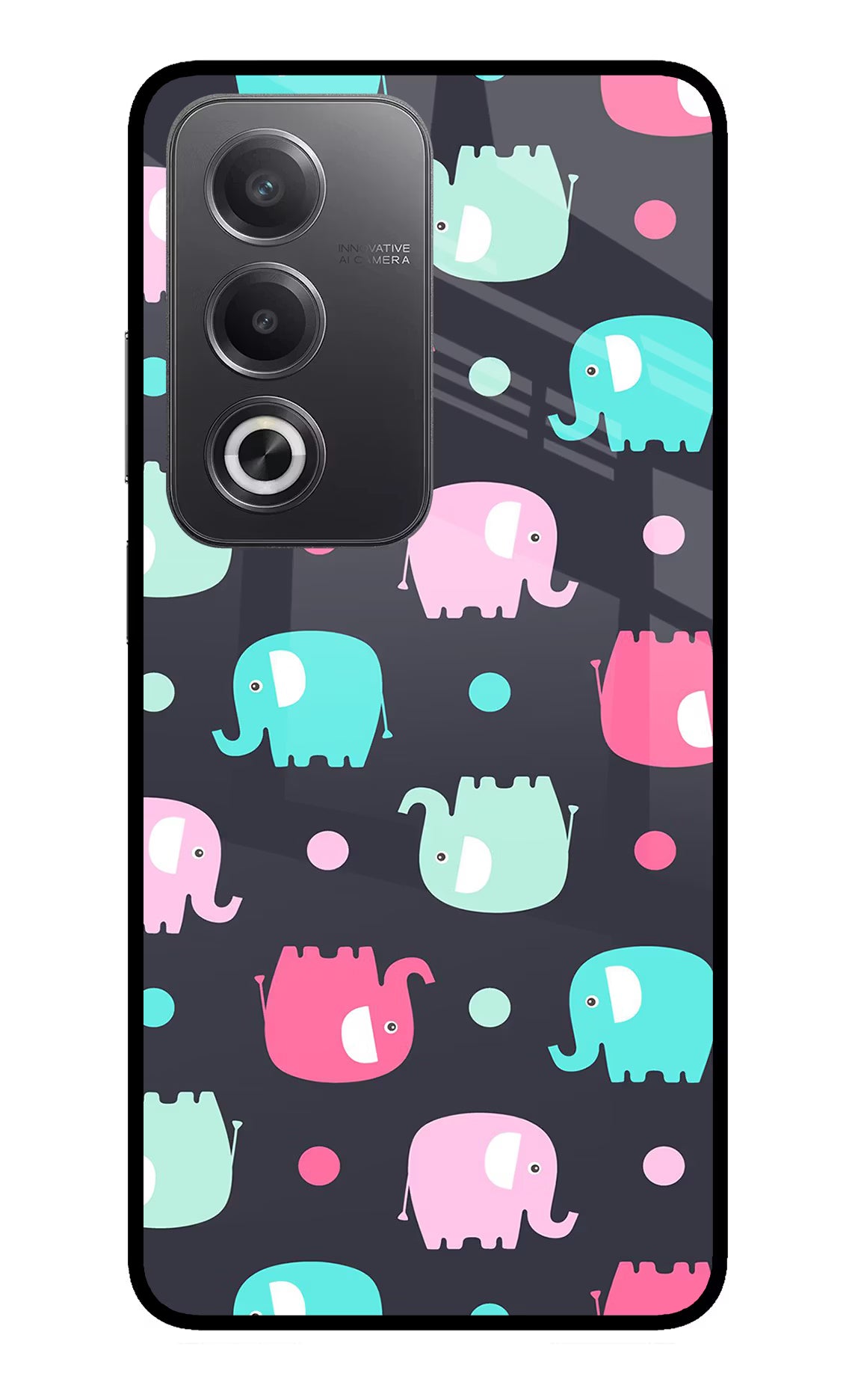 Elephants Oppo A3 Pro 5G Glass Case Back Cover by Casekaro