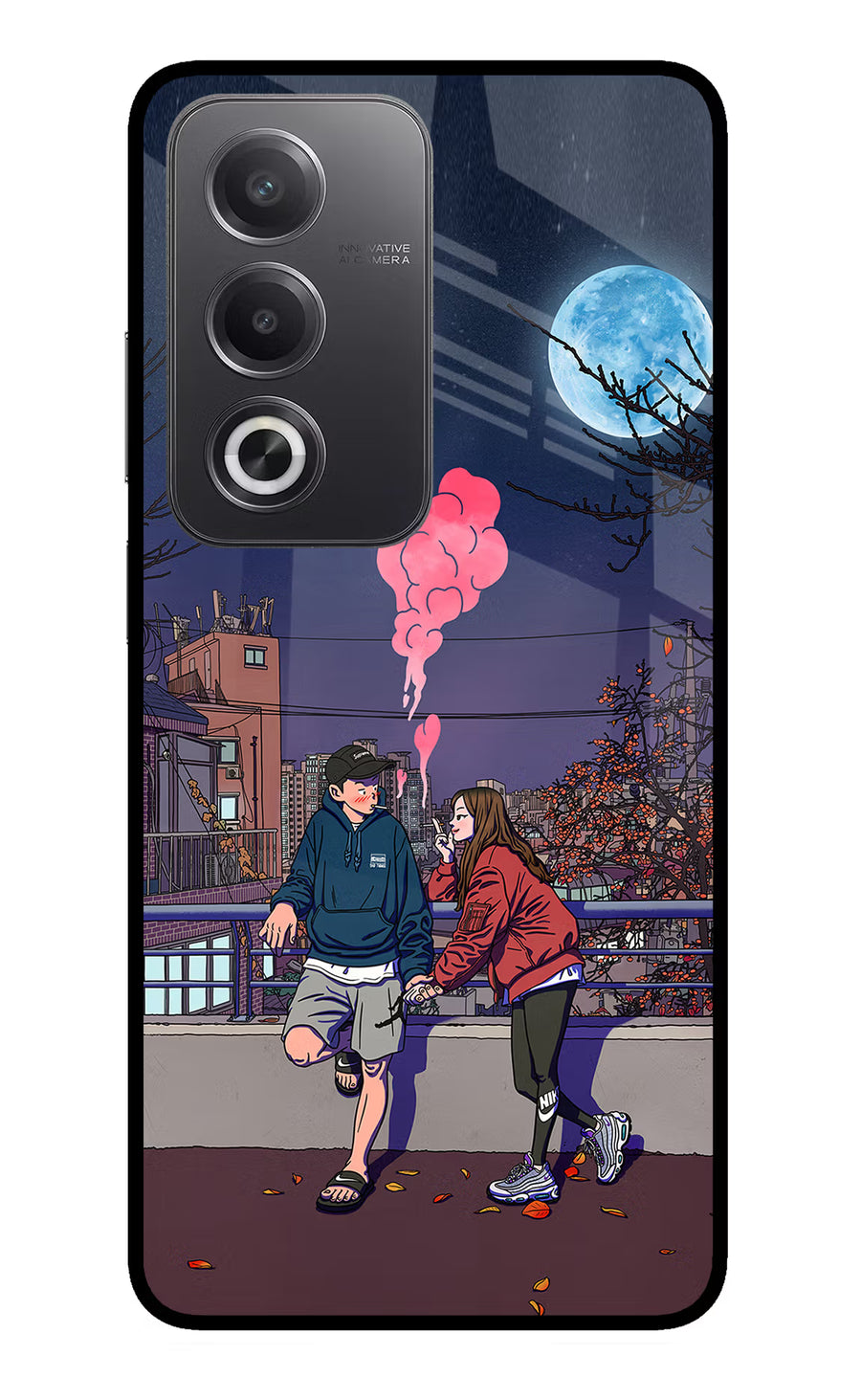 Chilling Couple Oppo A3 Pro 5G Back Cover, Glass case