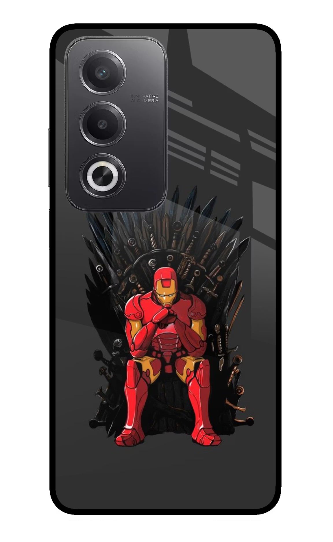Ironman Throne Oppo A3 Pro 5G Glass Case Back Cover by Casekaro