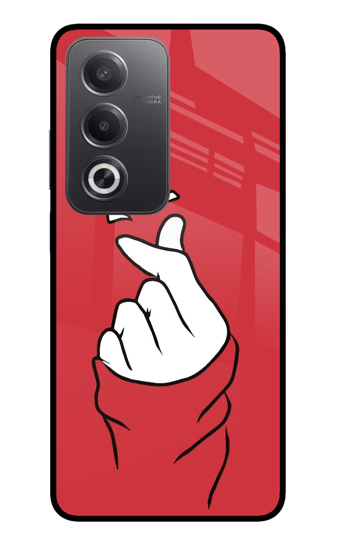 Korean Love Sign Oppo A3 Pro 5G Glass Case Back Cover by Casekaro