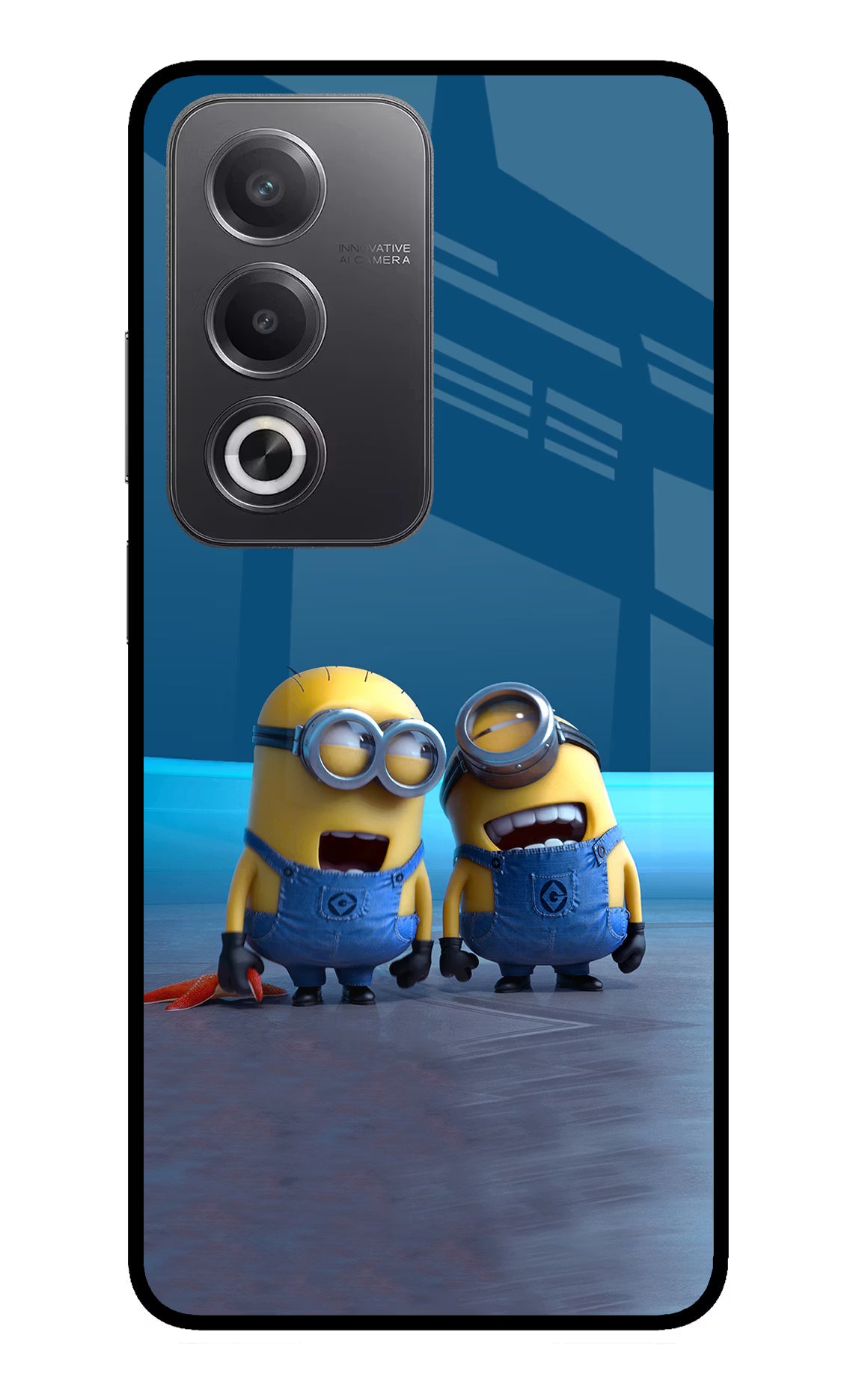 Minion Laughing Oppo A3 Pro 5G Glass Case Back Cover by Casekaro