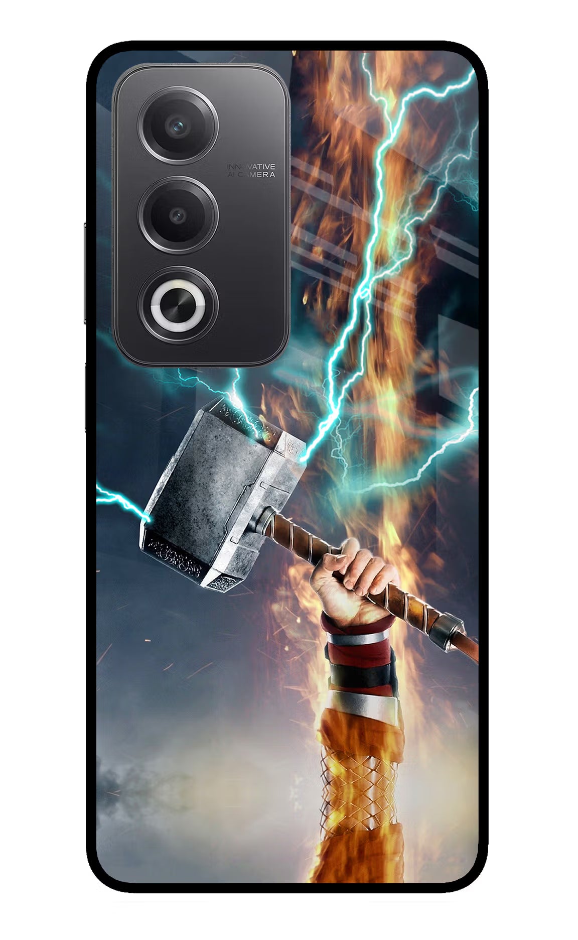 Thor Hammer Mjolnir Oppo A3 Pro 5G Glass Case Back Cover by Casekaro