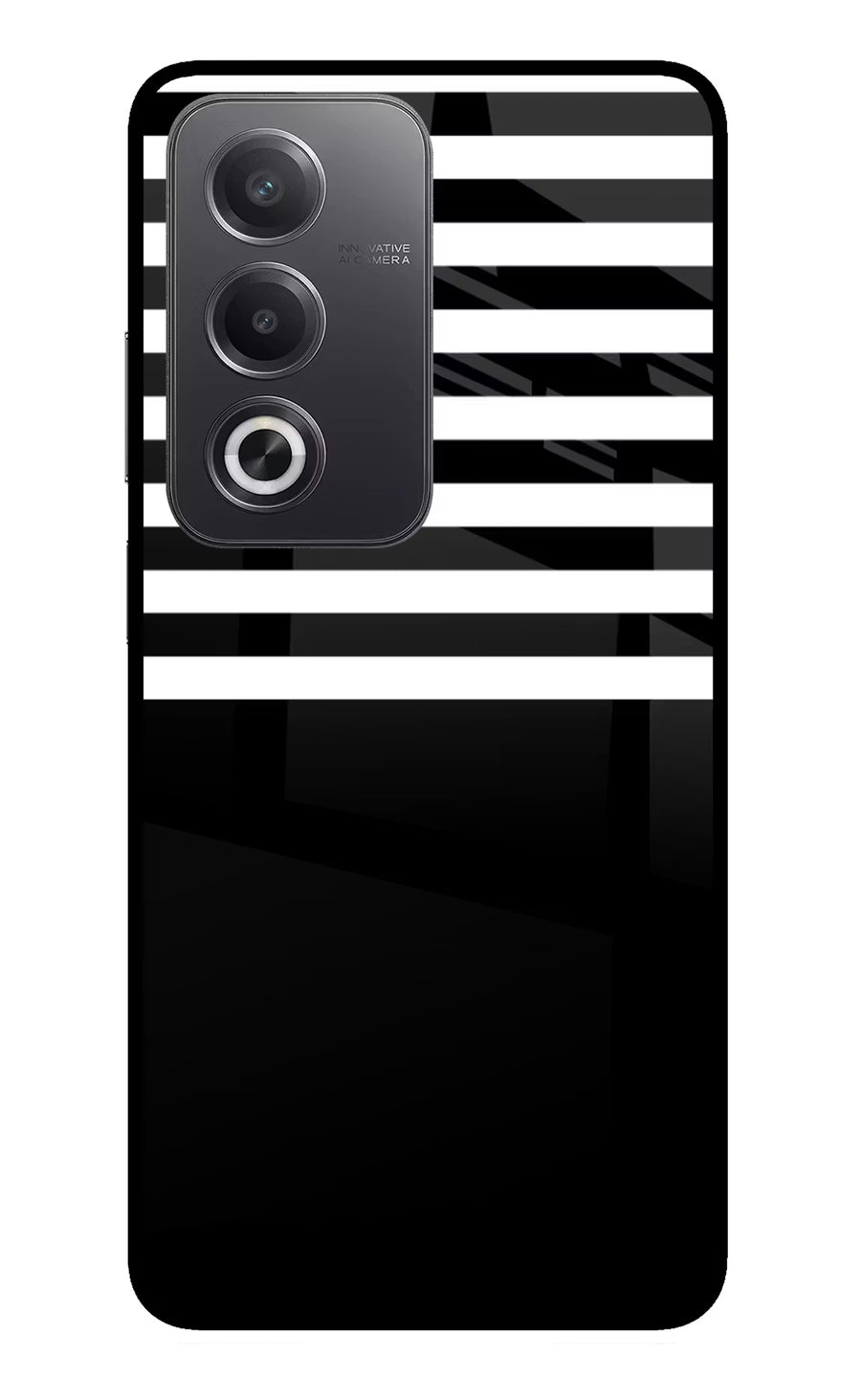 Black and White Print Oppo A3 Pro 5G Back Cover, Glass case