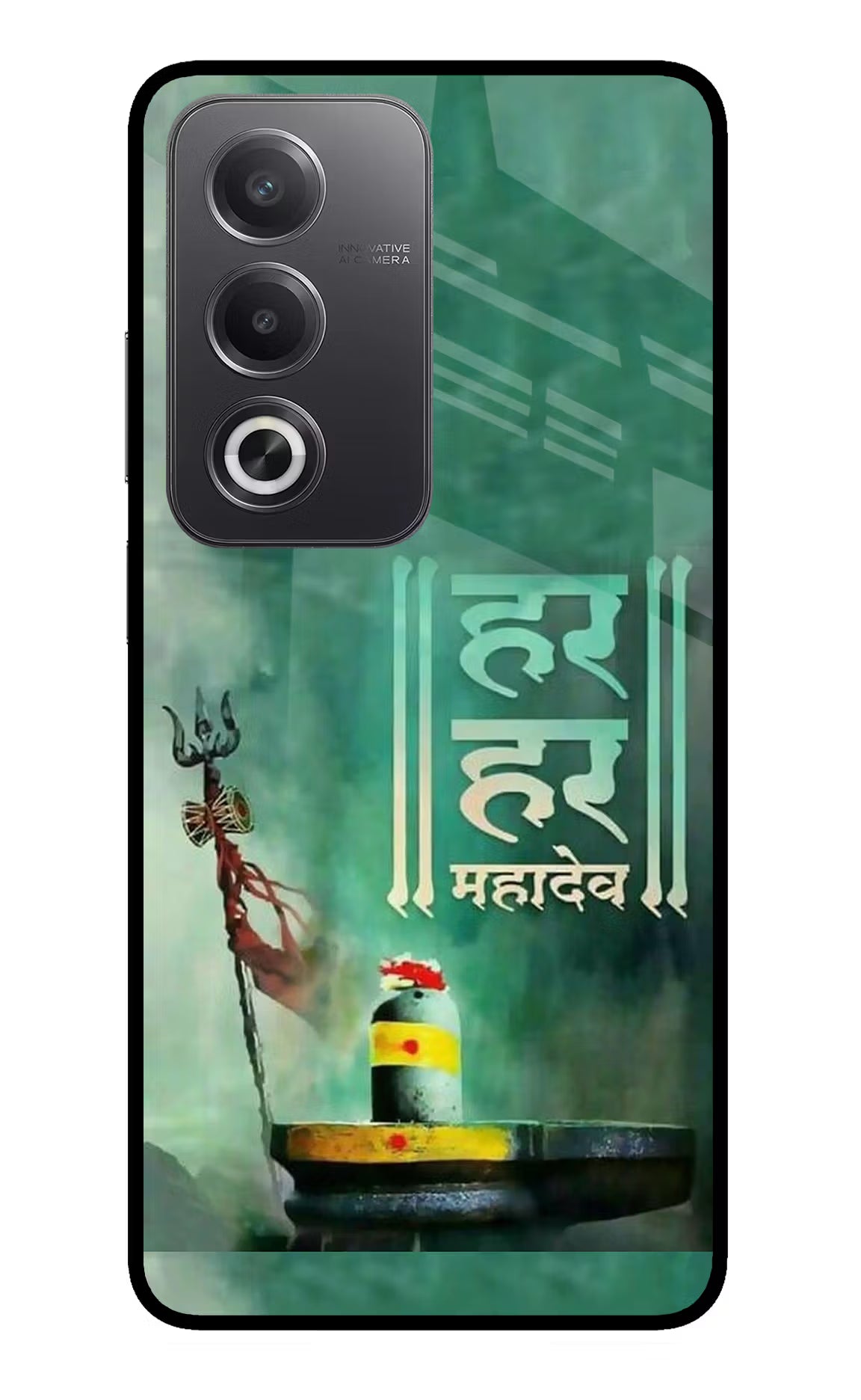 Har Har Mahadev Shivling Oppo A3 Pro 5G Glass Case Back Cover by Casekaro