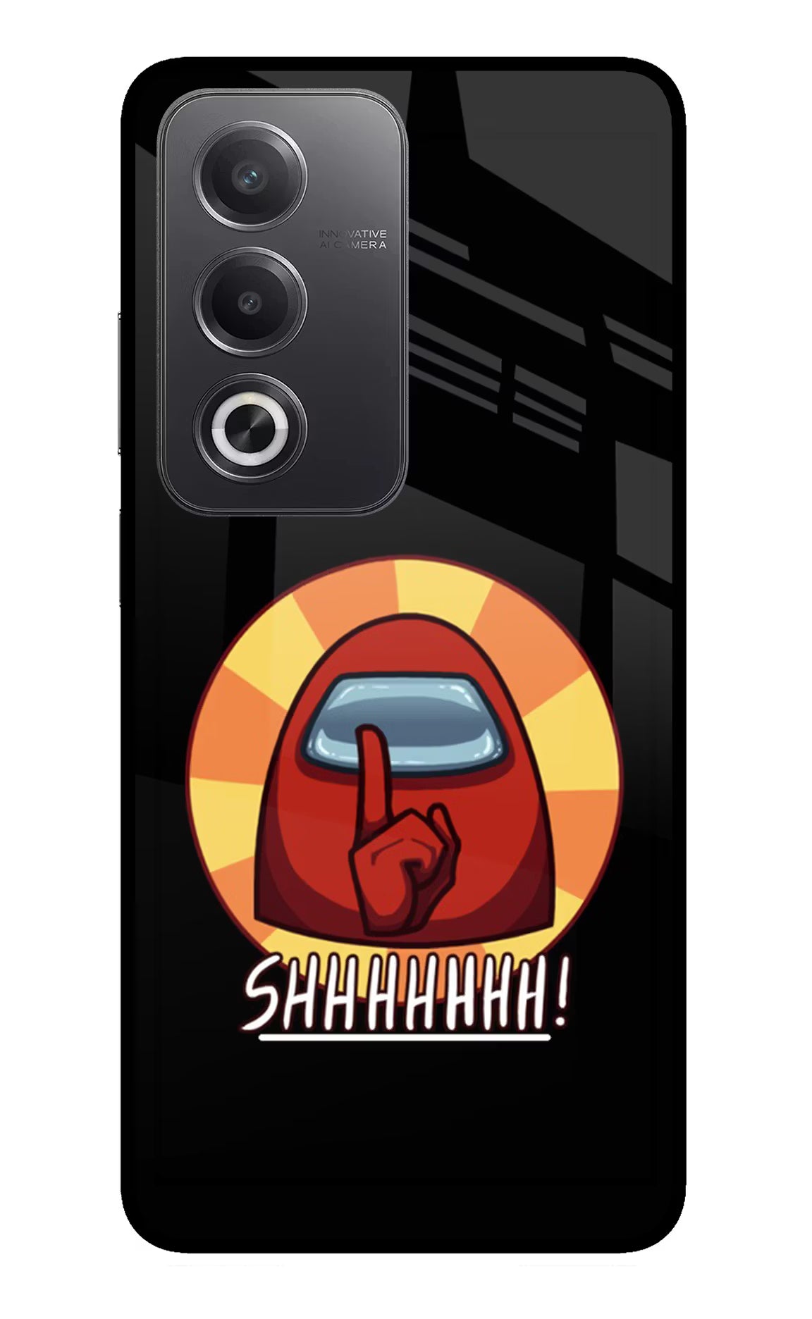 Among Us Shhh! Oppo A3 Pro 5G Glass Case Back Cover by Casekaro