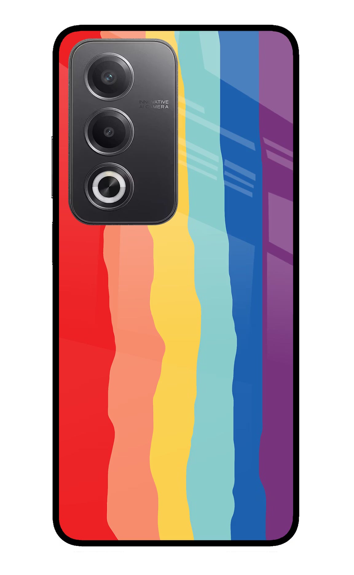 Rainbow Oppo A3 Pro 5G Glass Case Back Cover by Casekaro