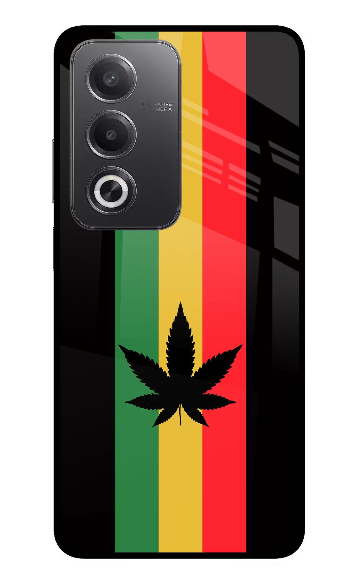 Weed Flag Oppo A3 Pro 5G Glass Case Back Cover by Casekaro