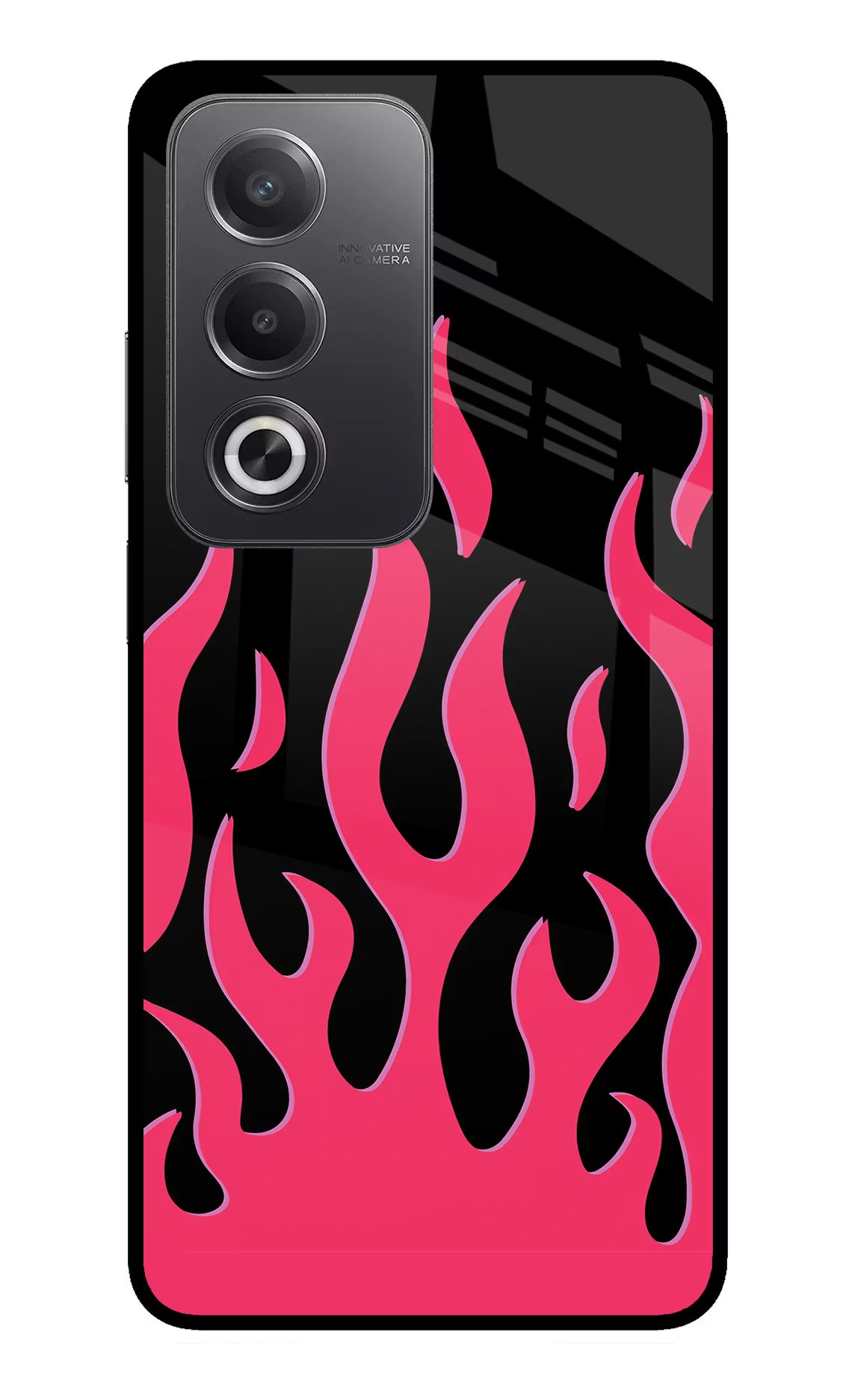 Fire Flames Oppo A3 Pro 5G Glass Case Back Cover by Casekaro