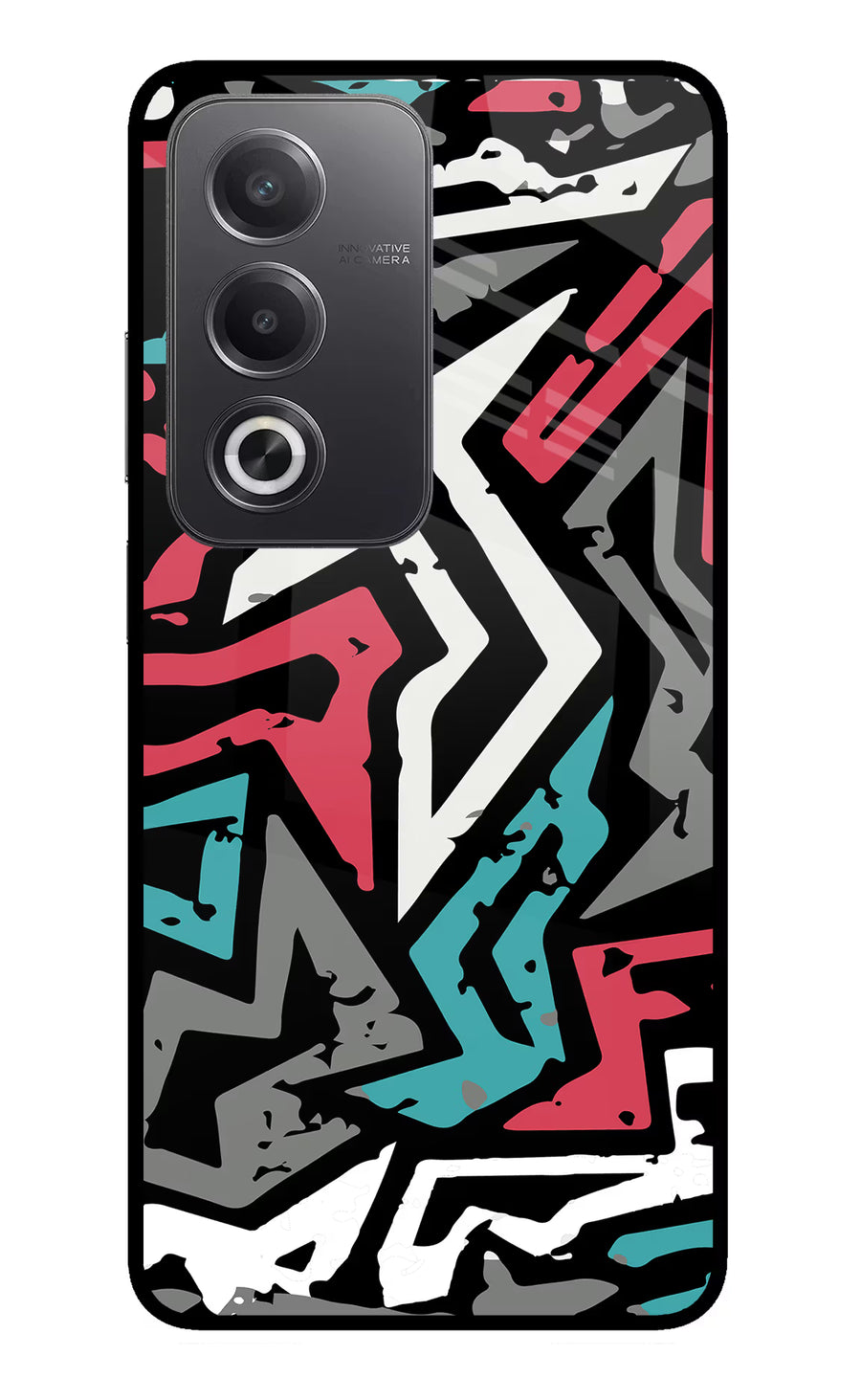 Geometric Graffiti Oppo A3 Pro 5G Back Cover, Glass case