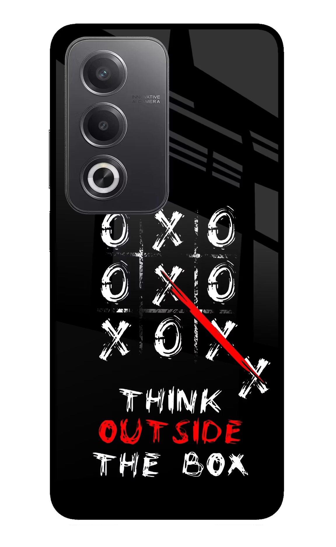 Think out of the BOX Oppo A3 Pro 5G Glass Case Back Cover by Casekaro