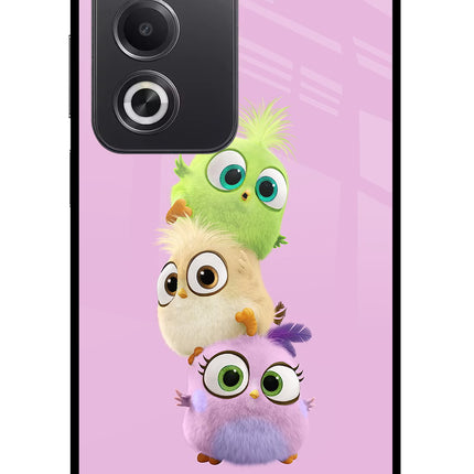 Cute Little Birds Oppo A3 Pro 5G Glass Case Back Cover by Casekaro