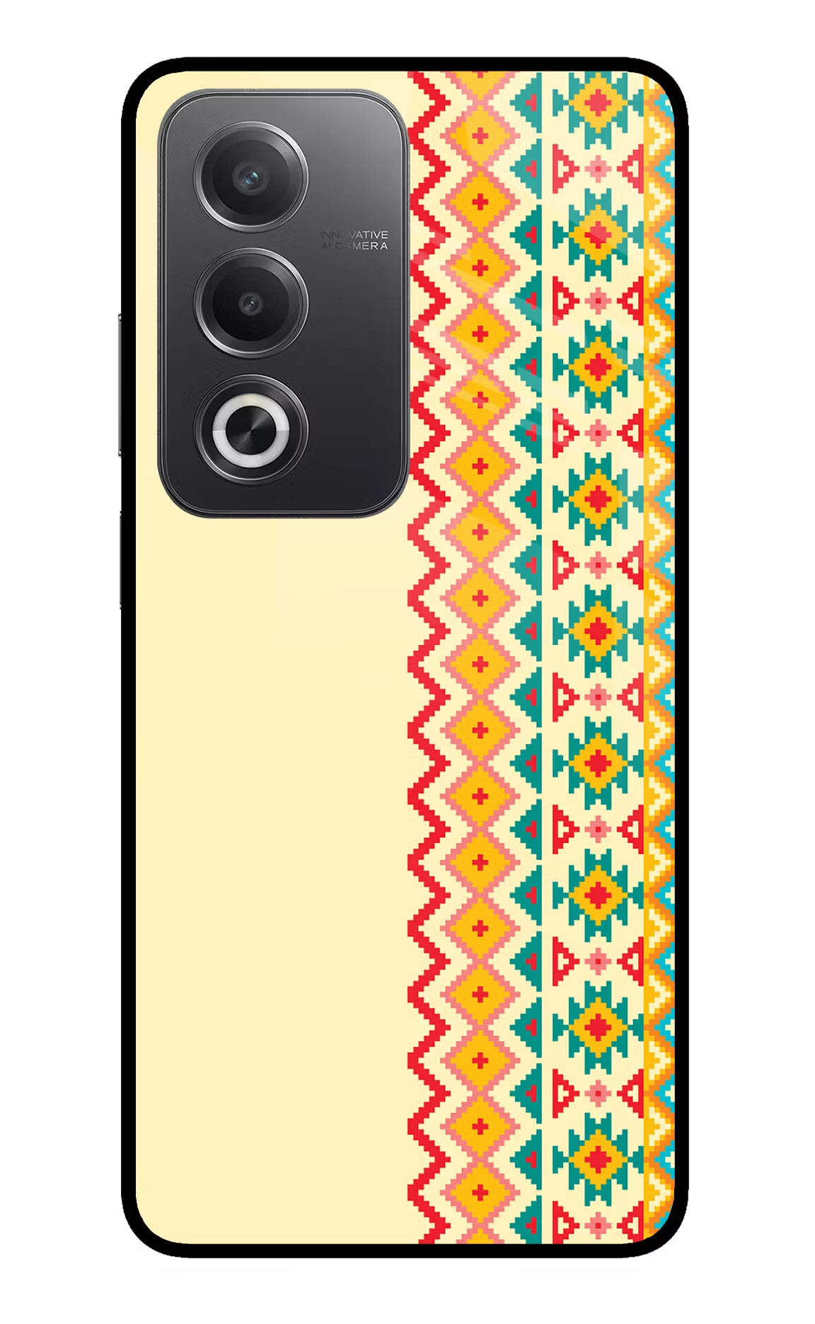 Ethnic Seamless Oppo A3 Pro 5G Glass Case Back Cover by Casekaro