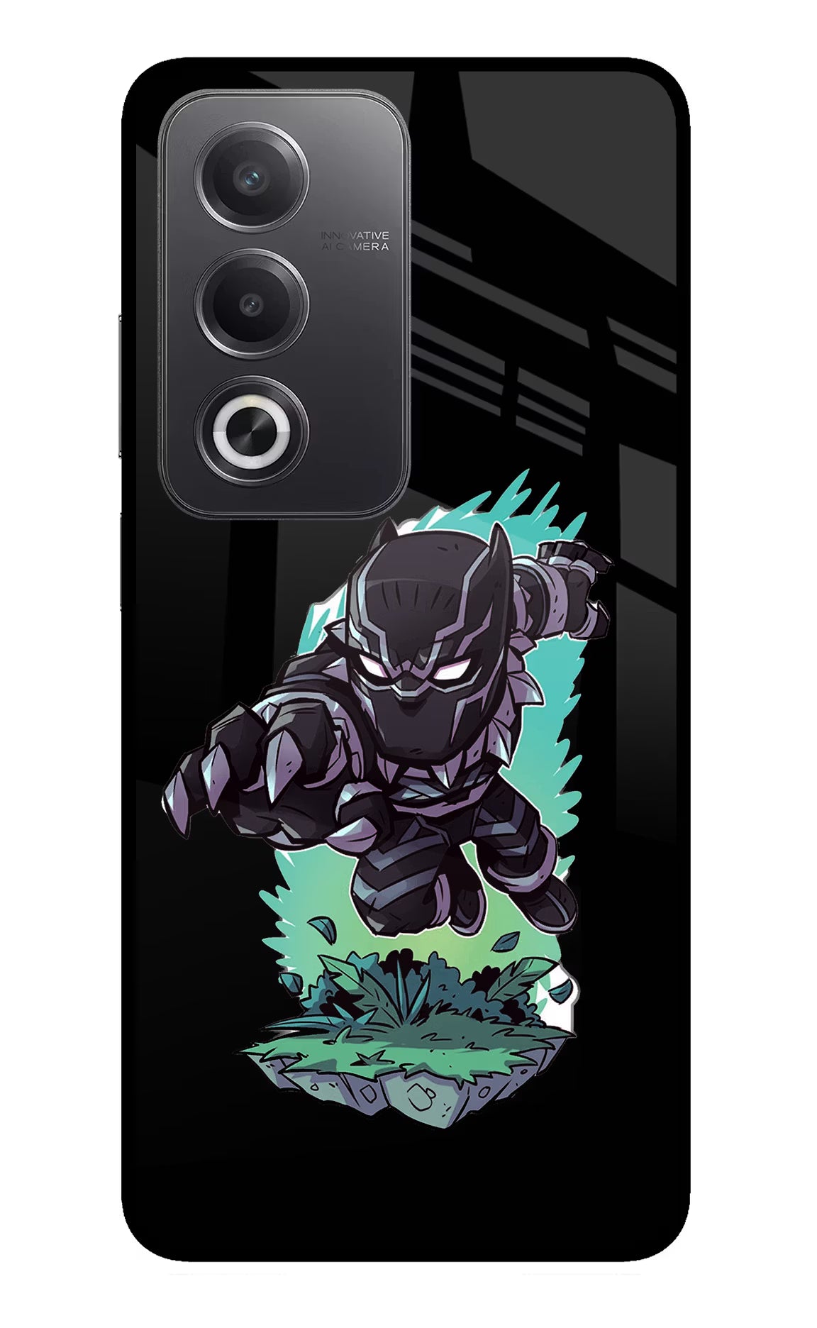 Black Panther Oppo A3 Pro 5G Glass Case Back Cover by Casekaro