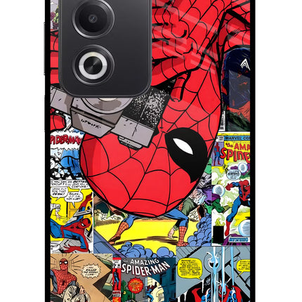 Spider Man Oppo A3 Pro 5G Glass Case Back Cover by Casekaro