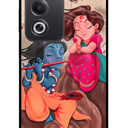 Radhe Krishna Oppo A3 Pro 5G Glass Case Back Cover by Casekaro