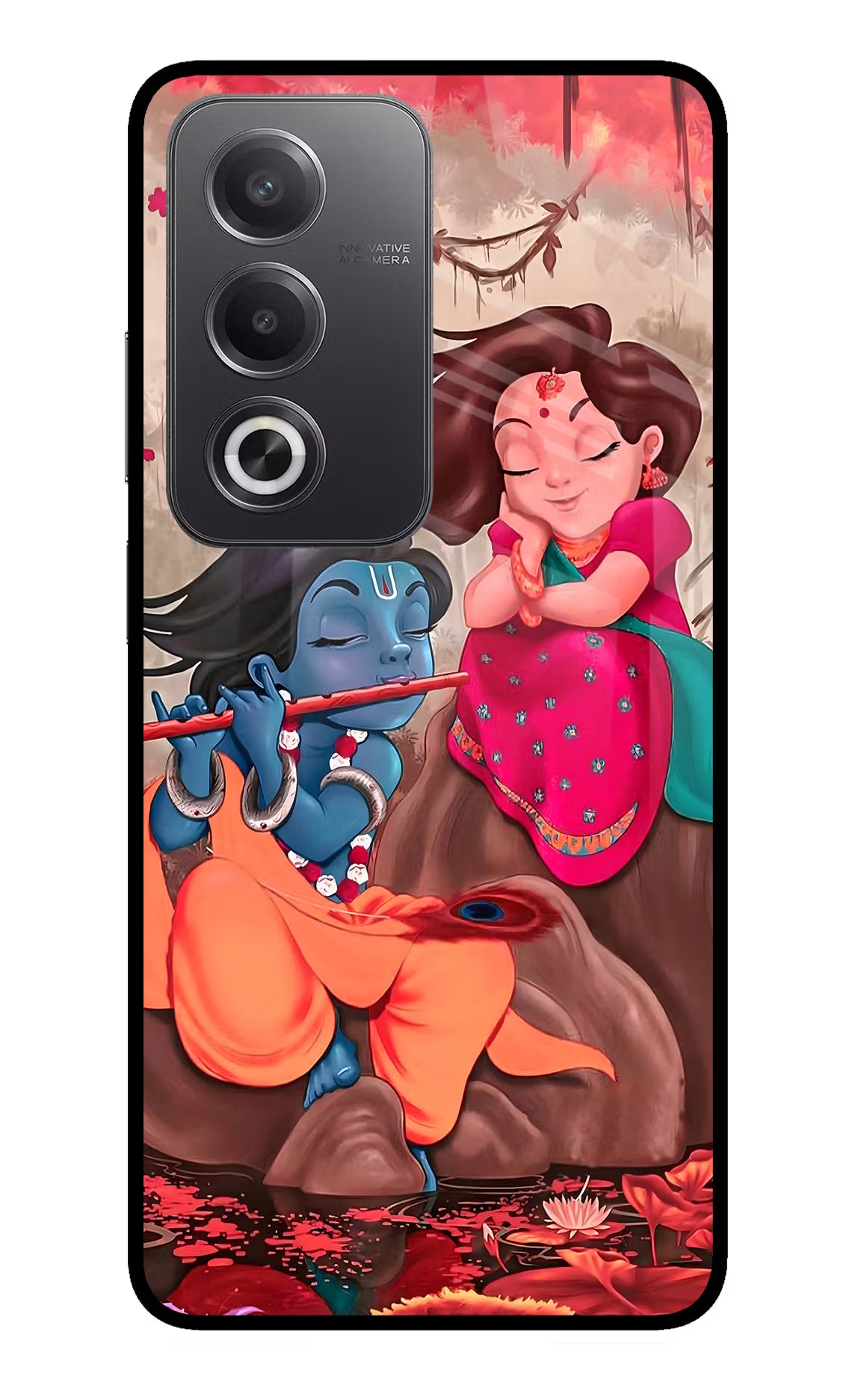 Radhe Krishna Oppo A3 Pro 5G Glass Case Back Cover by Casekaro