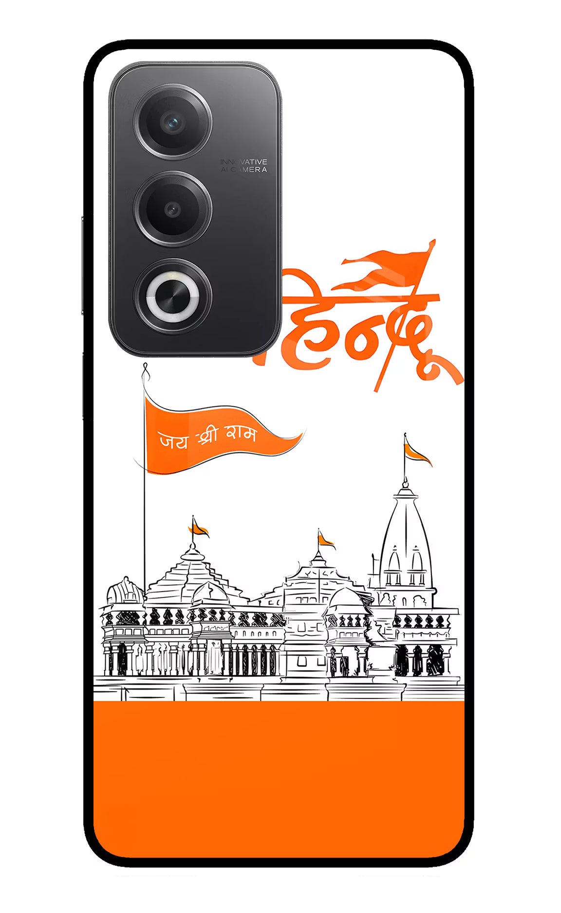 Jai Shree Ram Hindu Oppo A3 Pro 5G Glass Case Back Cover by Casekaro
