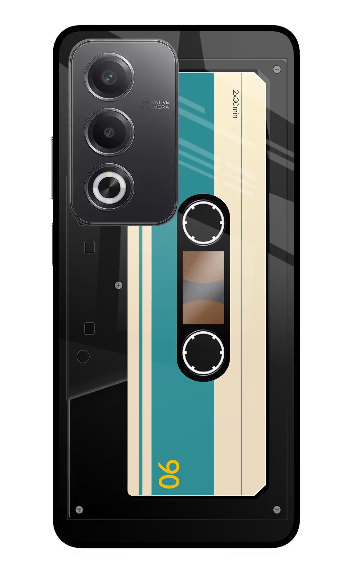 Cassette Oppo A3 Pro 5G Glass Case Back Cover by Casekaro