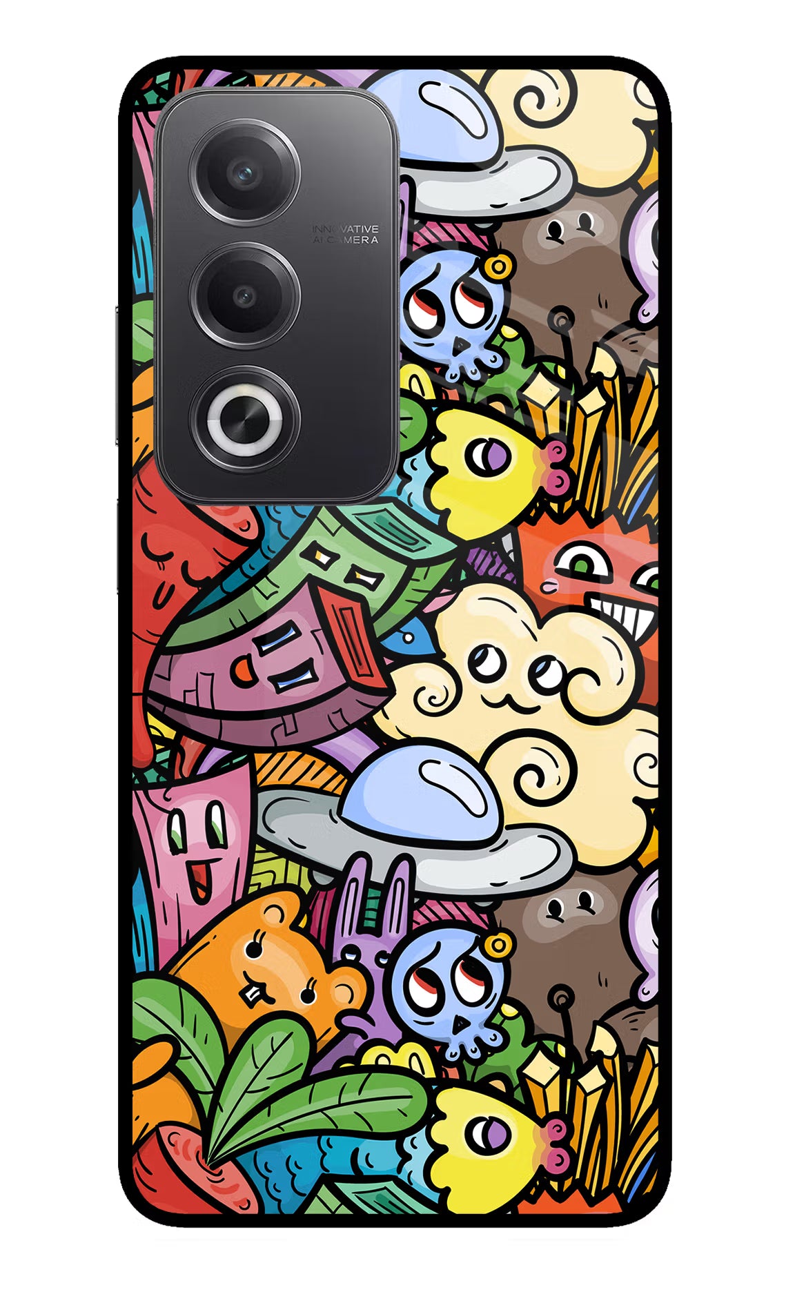 Veggie Doodle Oppo A3 Pro 5G Glass Case Back Cover by Casekaro