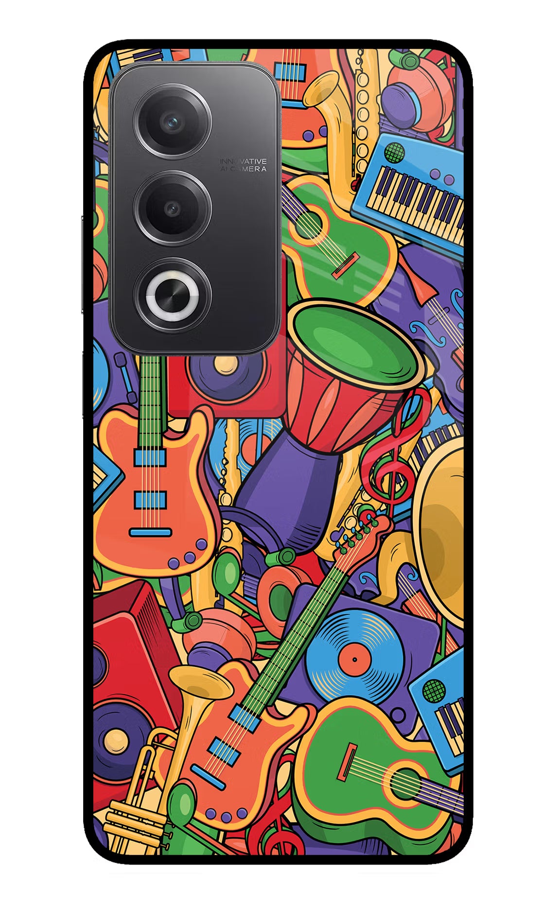 Music Instrument Doodle Oppo A3 Pro 5G Glass Case