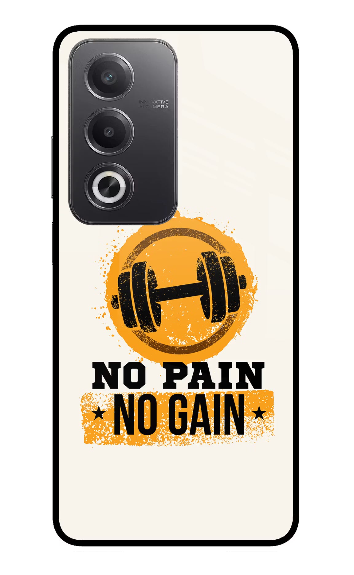 No Pain No Gain Oppo A3 Pro 5G Glass Case Back Cover by Casekaro