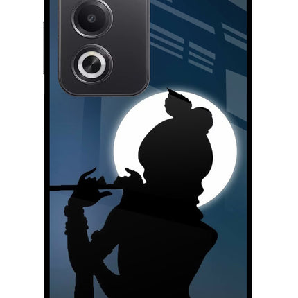 Shri Krishna Silhouette Oppo A3 Pro 5G Glass Case Back Cover by Casekaro