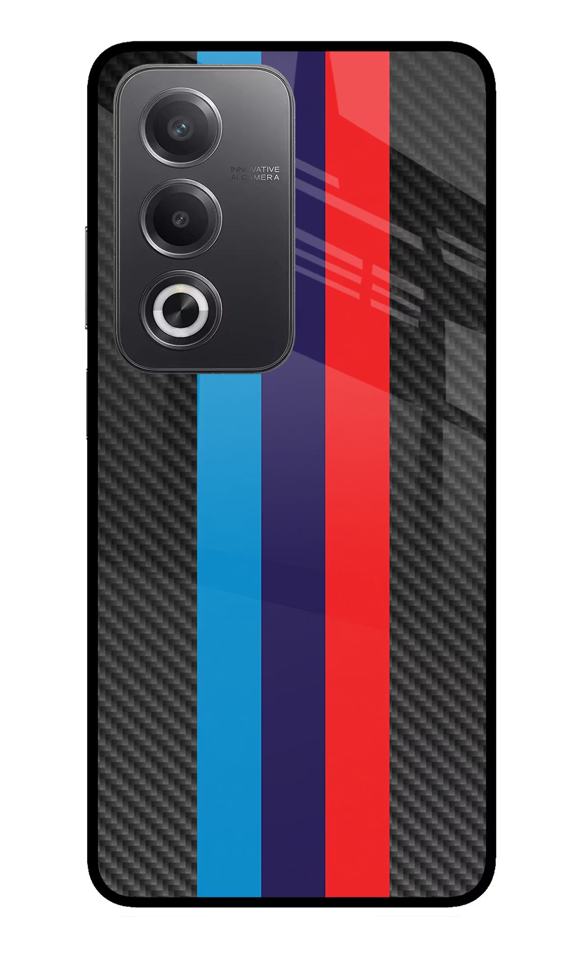 BMW Stripes Pattern Oppo A3 Pro 5G Glass Case Back Cover by Casekaro