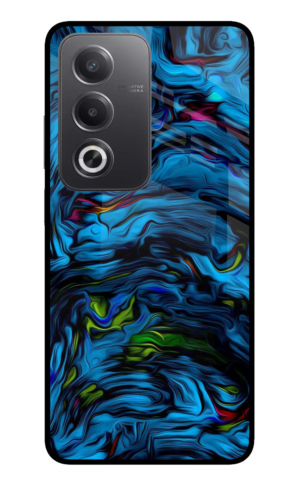 Dark Blue Abstract Oppo A3 Pro 5G Glass Case