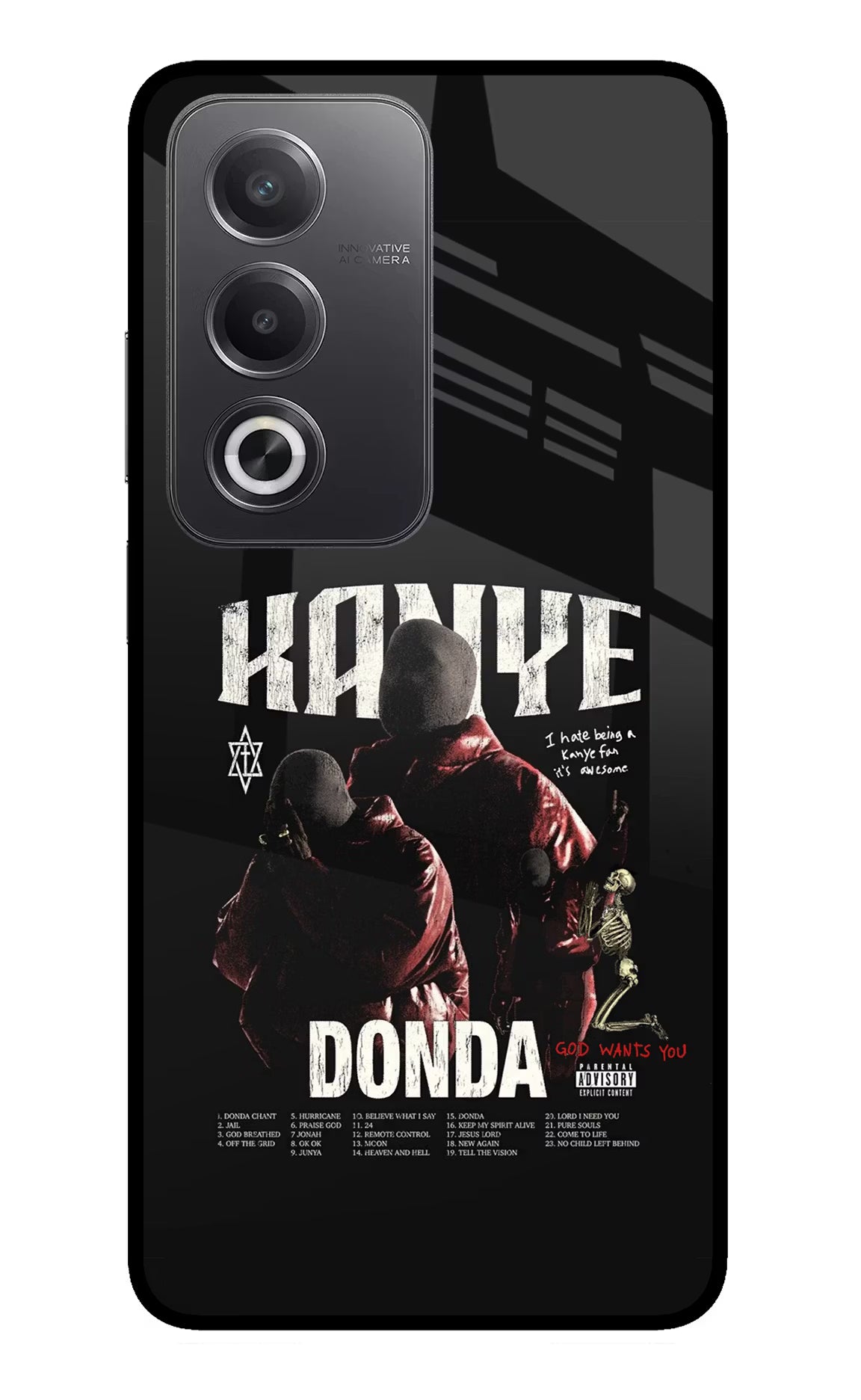 Donda Kanye West Oppo A3 Pro 5G Glass Case Back Cover by Casekaro