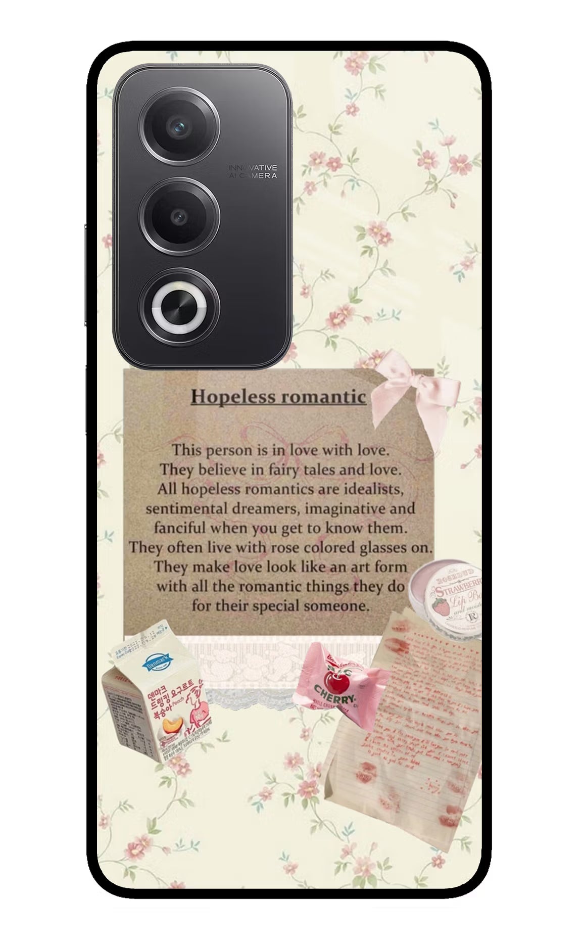 Hopeless Romantic Oppo A3 Pro 5G Glass Case Back Cover by Casekaro