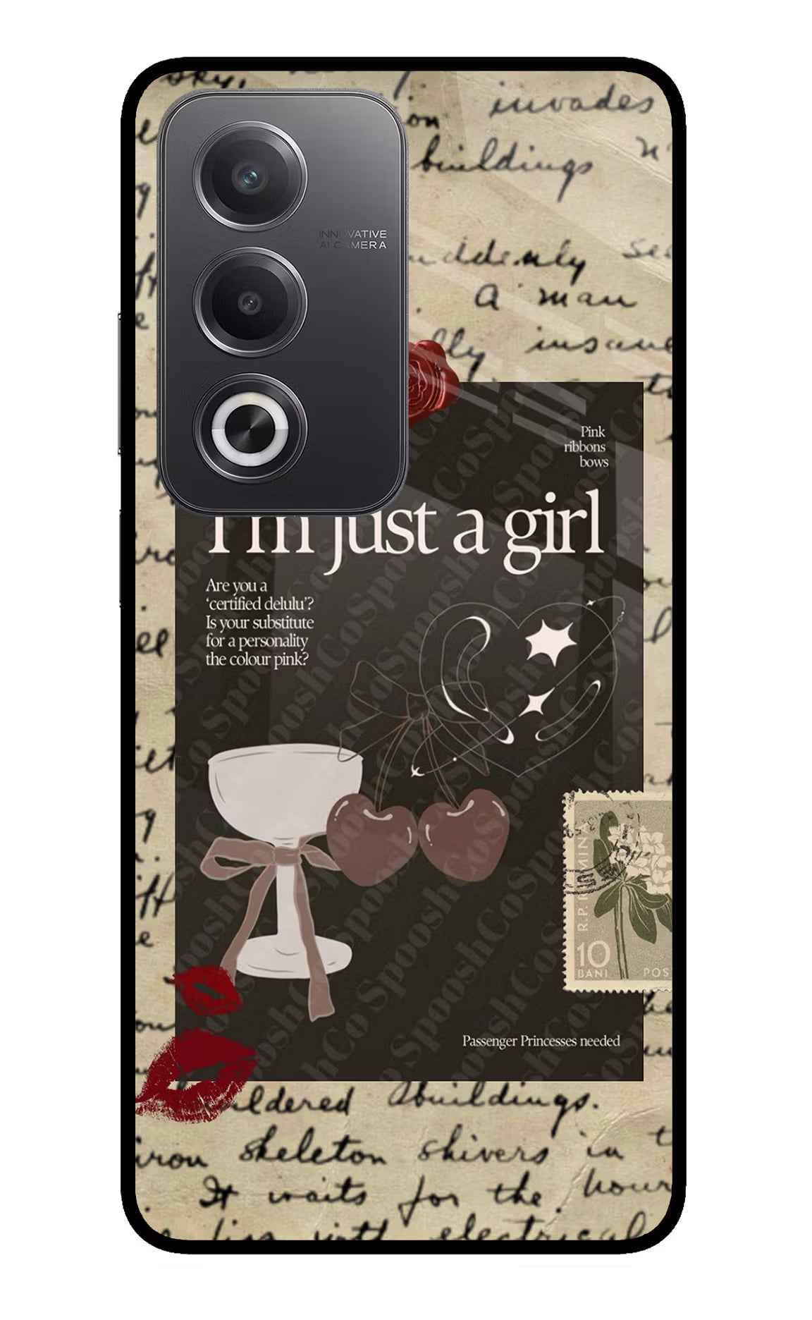 I am just a girl Oppo A3 Pro 5G Glass Case Back Cover by Casekaro