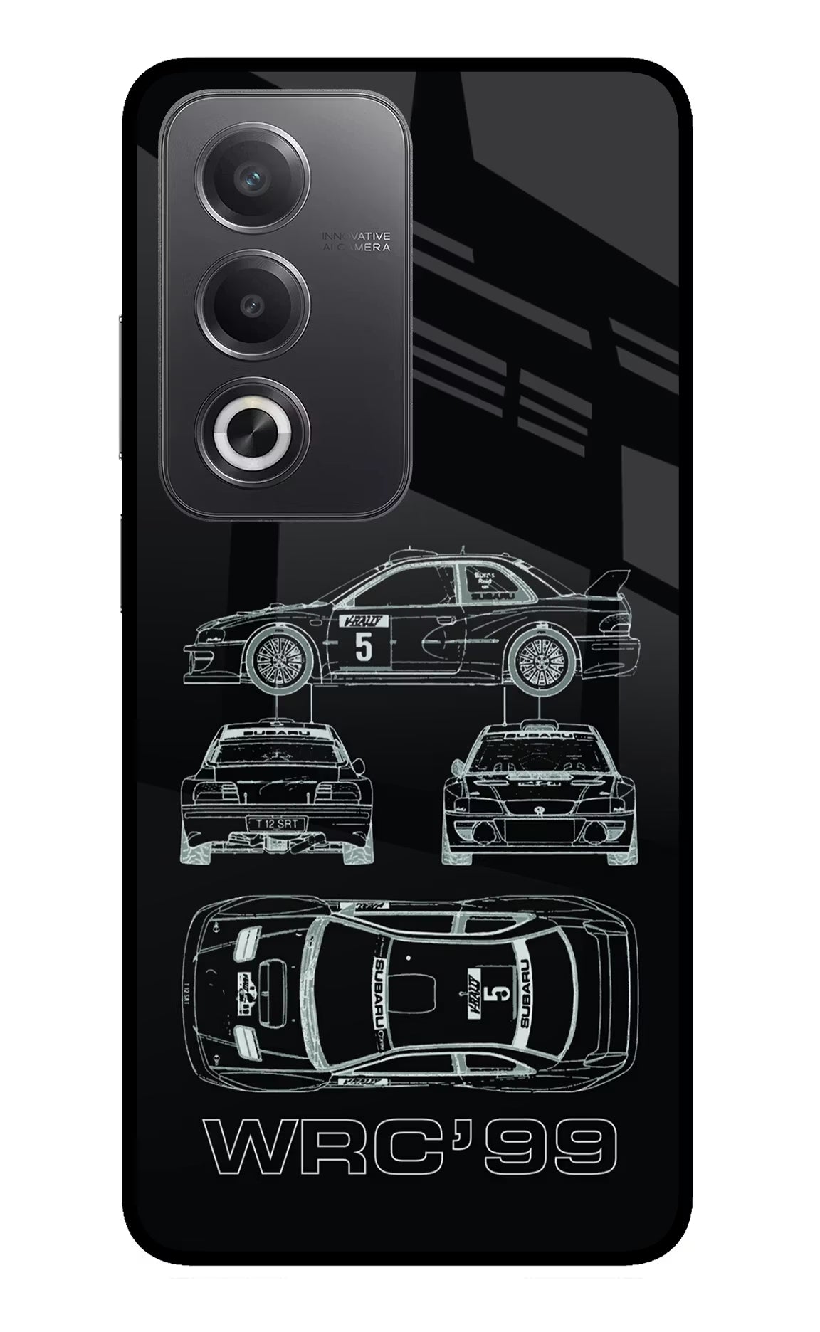 WRC'99 Oppo A3 Pro 5G Glass Case Back Cover by Casekaro