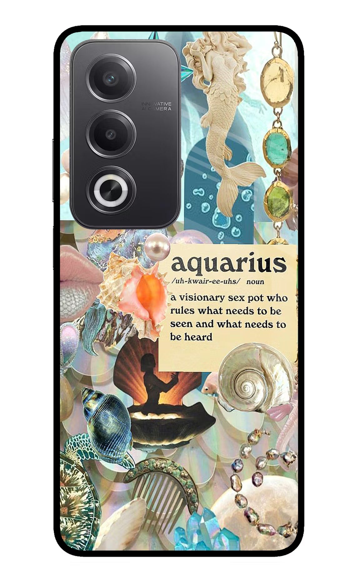 Aquarius Zodiac Oppo A3 Pro 5G Glass Case Back Cover by Casekaro