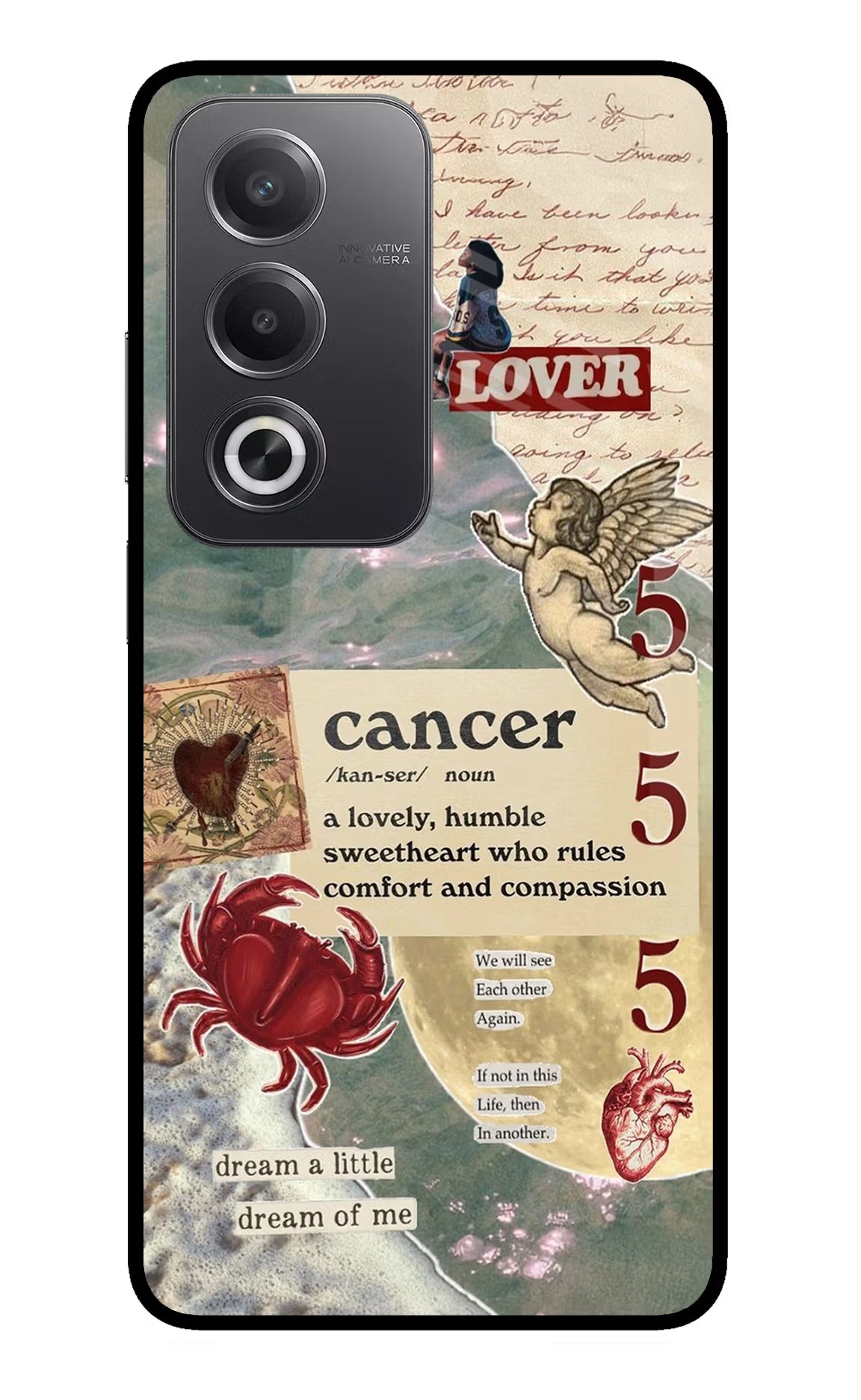 Cancer Zodiac Oppo A3 Pro 5G Glass Case Back Cover by Casekaro