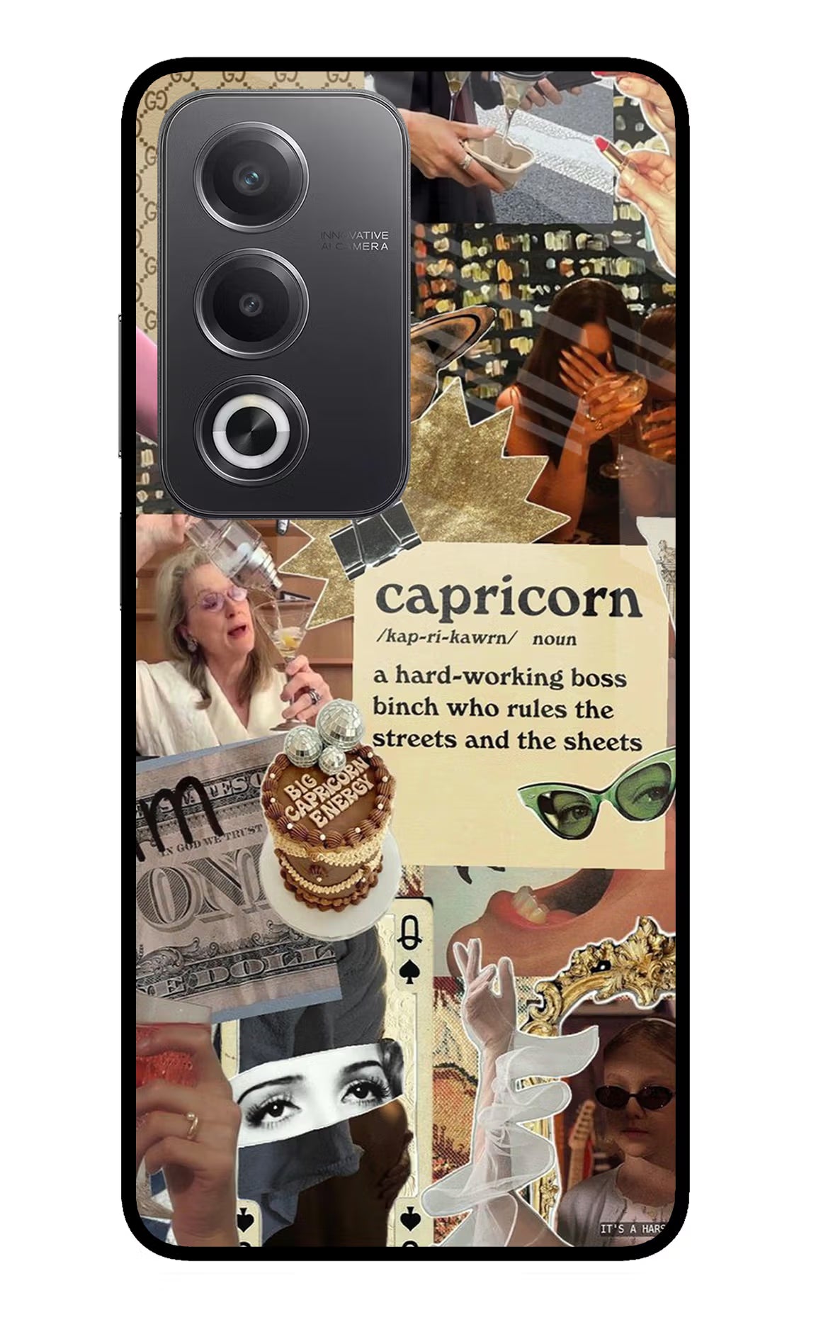 Capricorn Zodiac Oppo A3 Pro 5G Glass Case Back Cover by Casekaro
