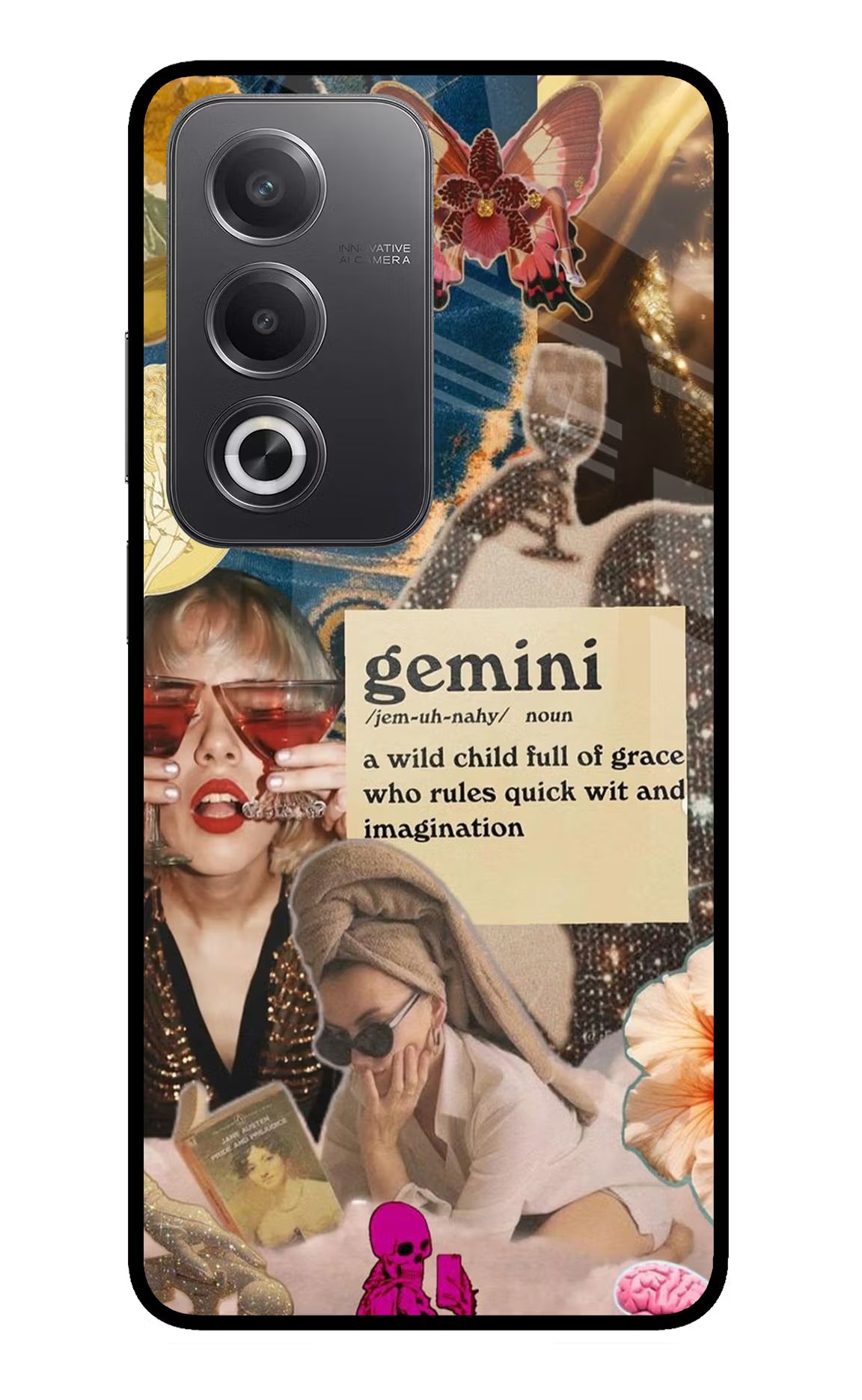 Gemini Zodiac Oppo A3 Pro 5G Glass Case Back Cover by Casekaro