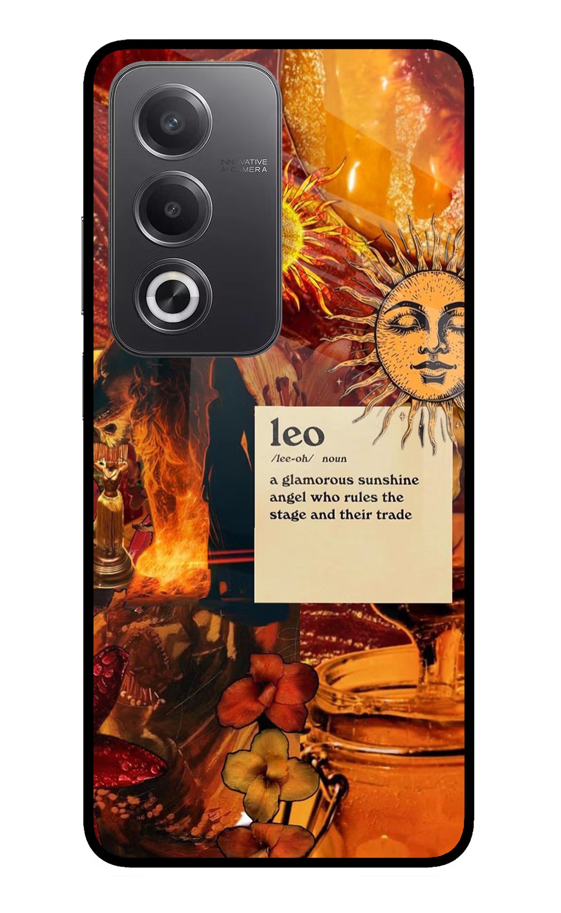 Leo Zodiac Oppo A3 Pro 5G Glass Case Back Cover by Casekaro