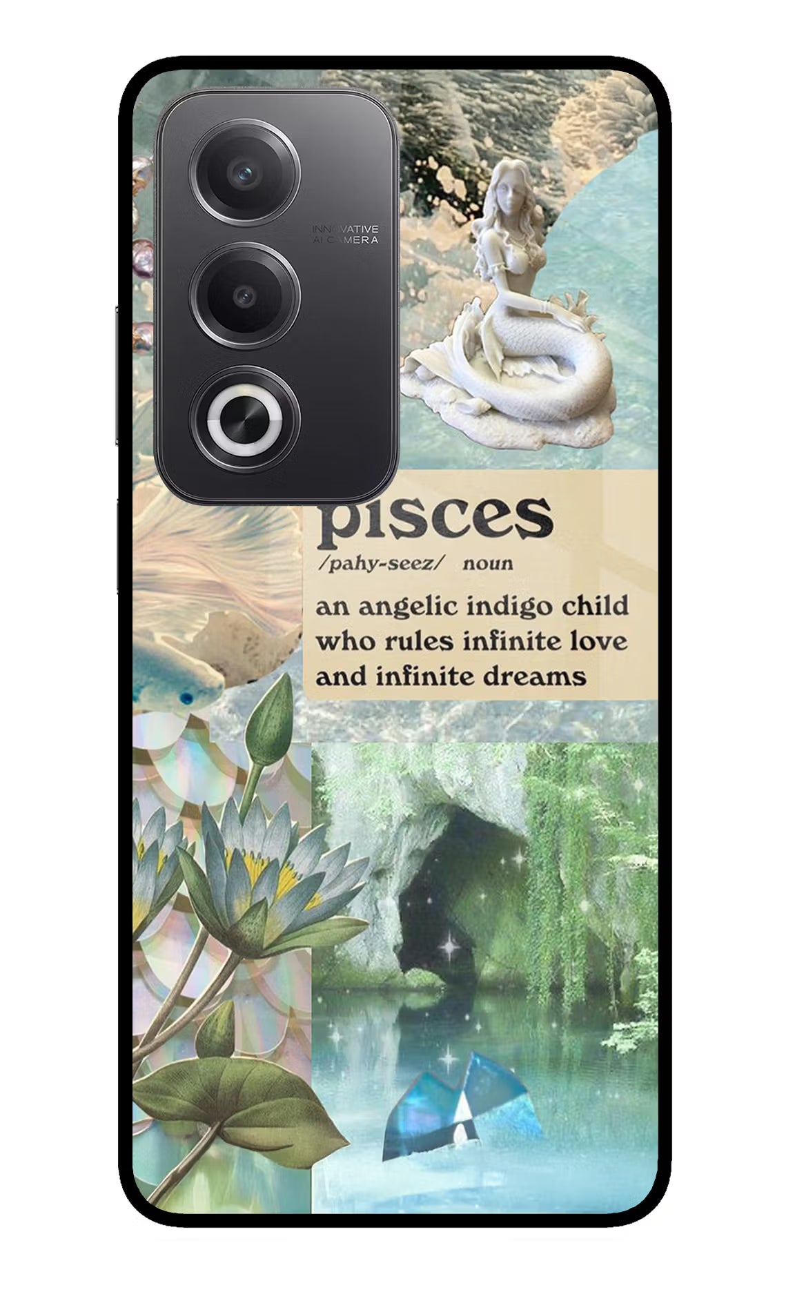 Pisces Zodiac Oppo A3 Pro 5G Glass Case Back Cover by Casekaro