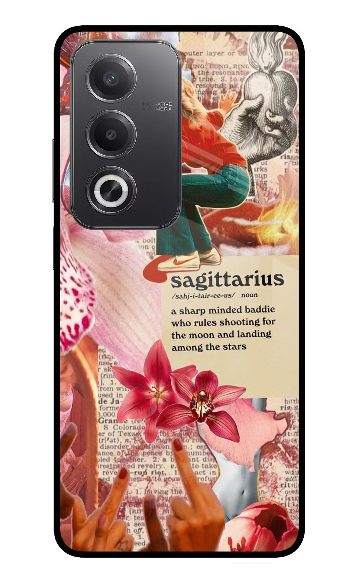 Sagittarius Zodiac Oppo A3 Pro 5G Glass Case Back Cover by Casekaro