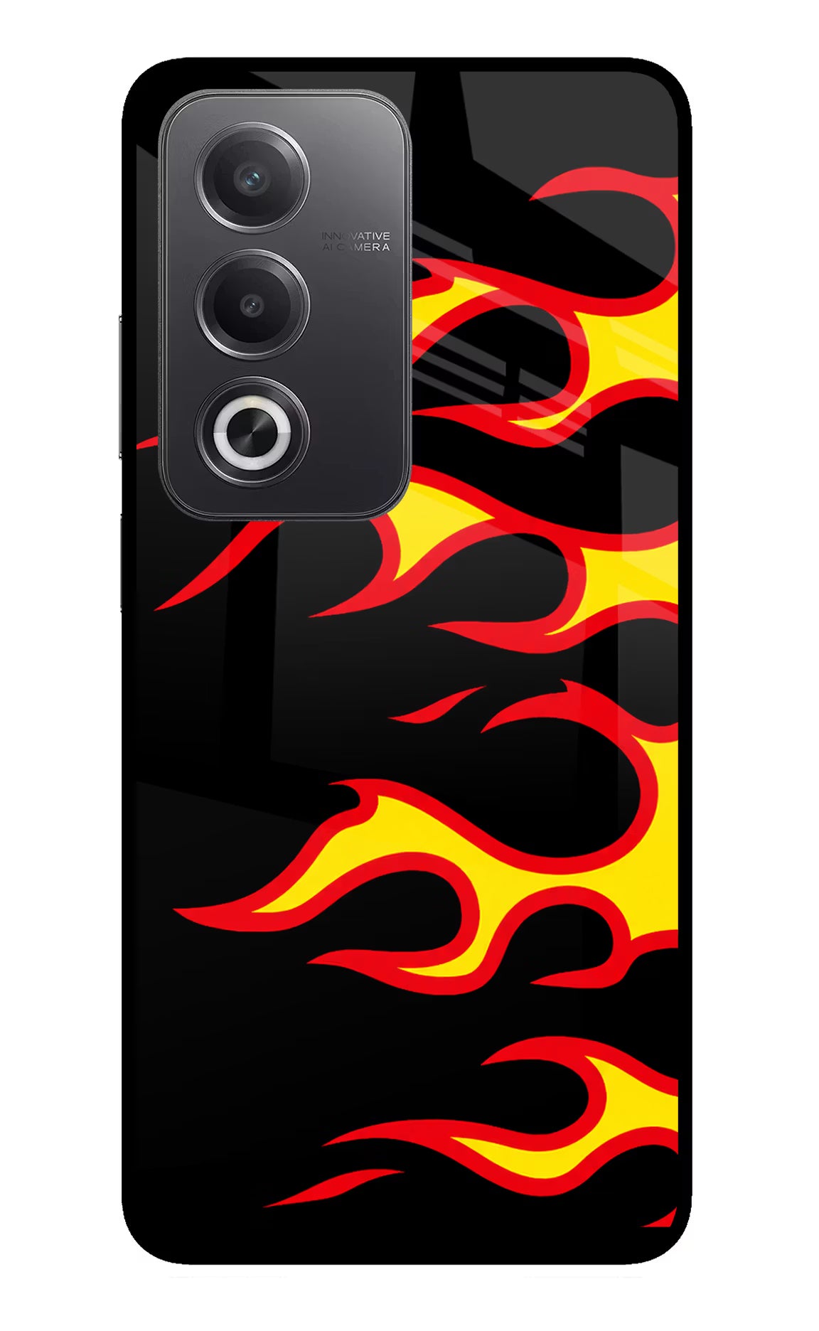 Side Sweep Flames Oppo A3 Pro 5G Glass Case