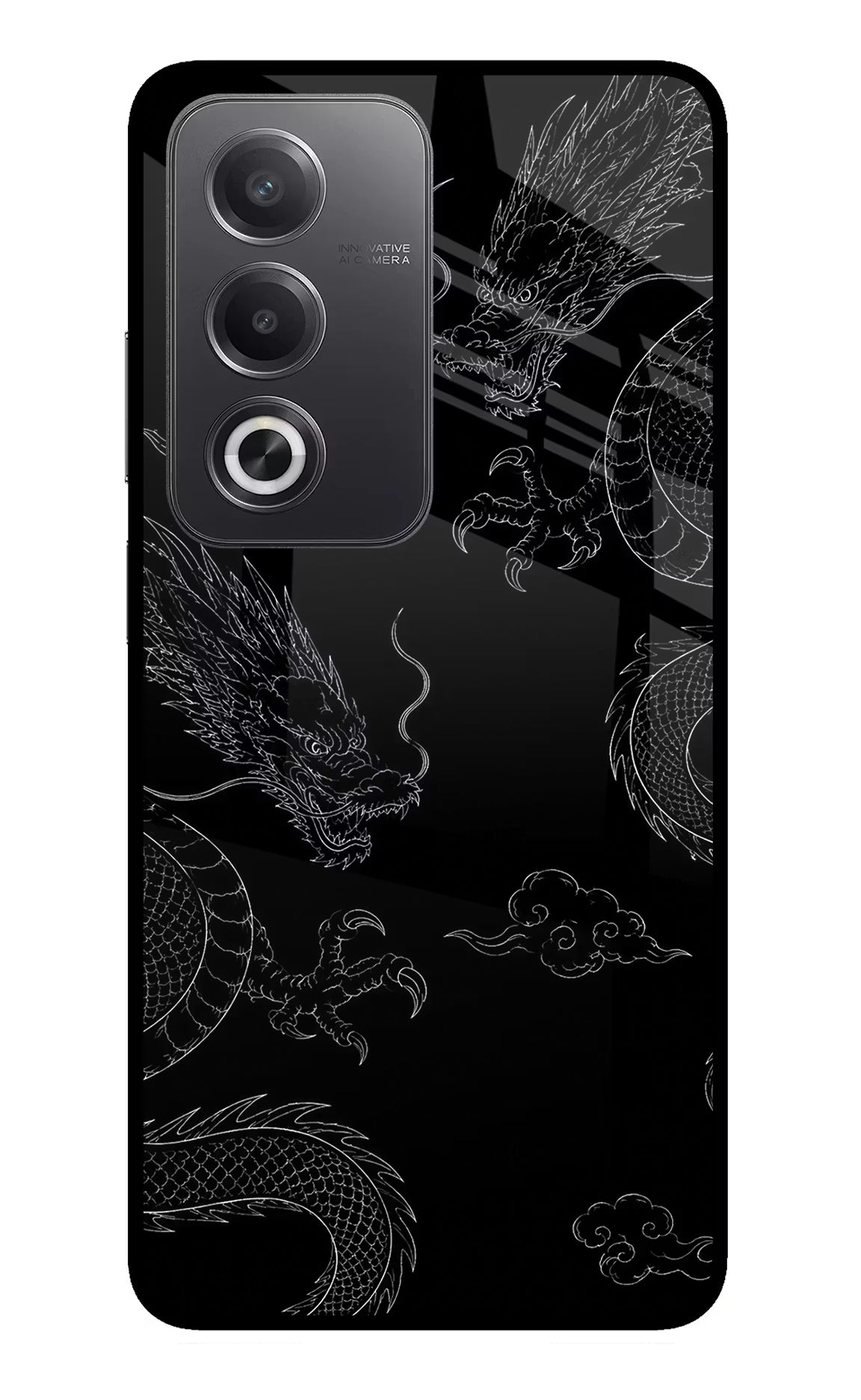 Twin Dragons Oppo A3 Pro 5G Glass Case Back Cover by Casekaro