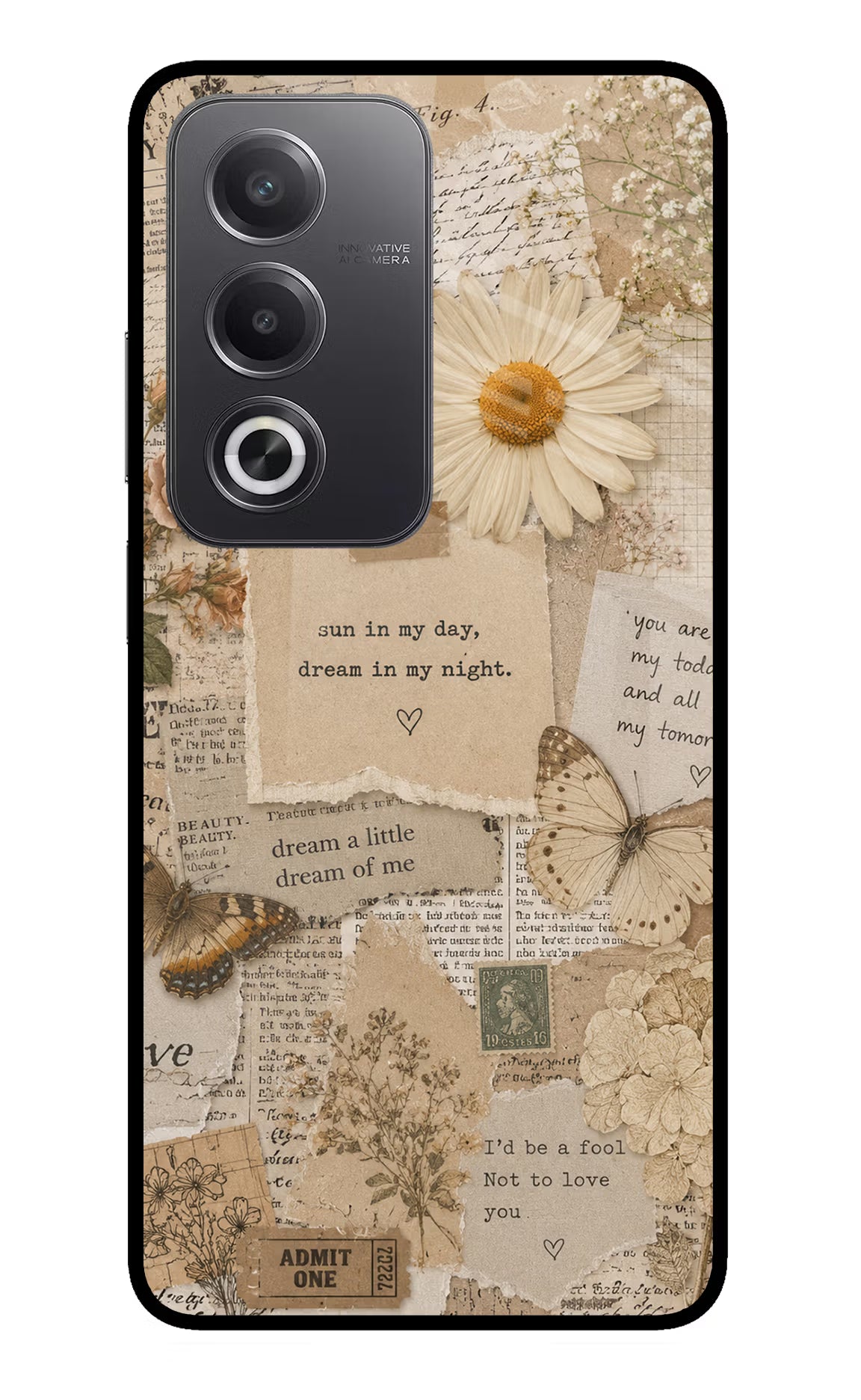 Vintage case Oppo A3 Pro 5G Glass Case Back Cover by Casekaro