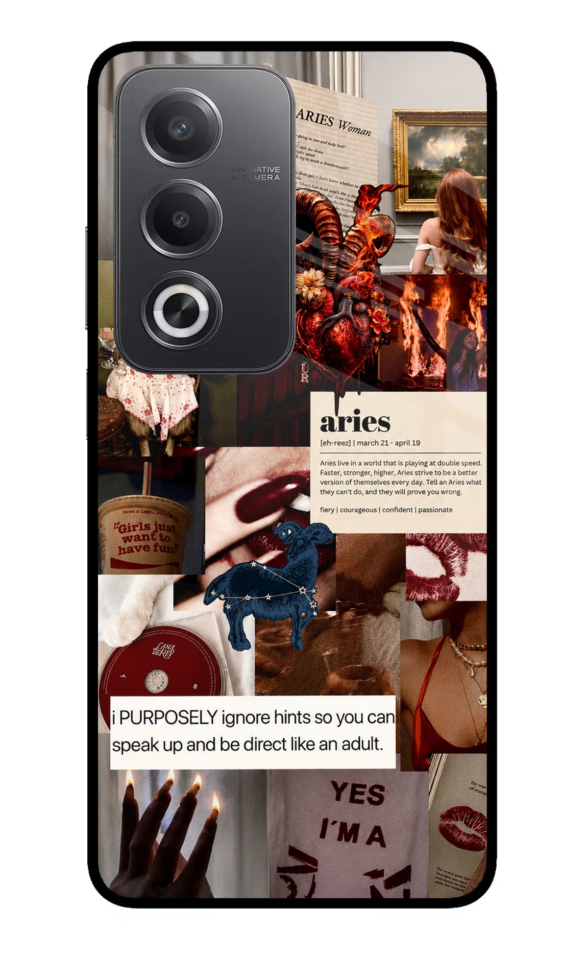 Zodiac Aries Oppo A3 Pro 5G Glass Case