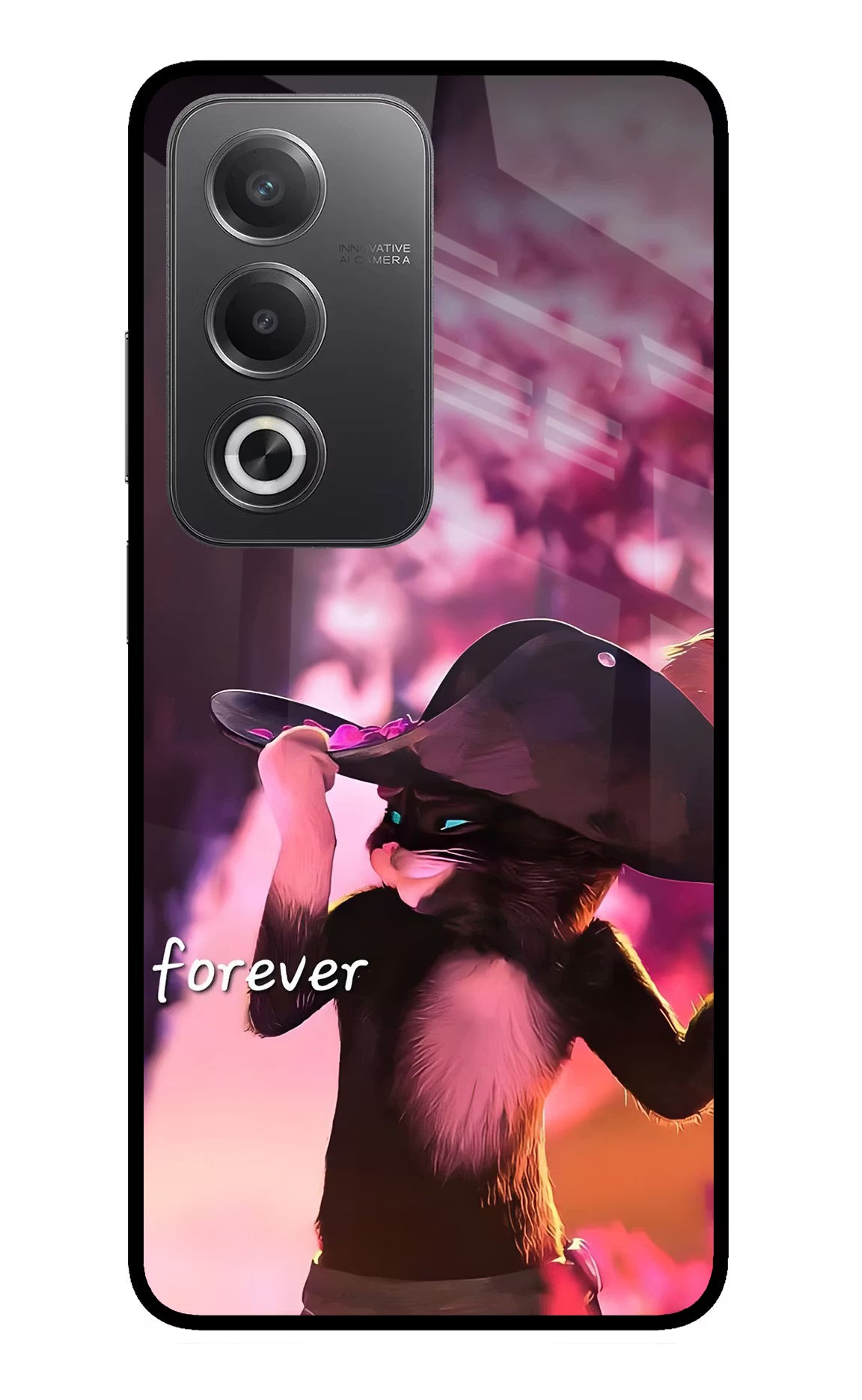 Forever Cat Oppo A3 Pro 5G Glass Case Back Cover by Casekaro