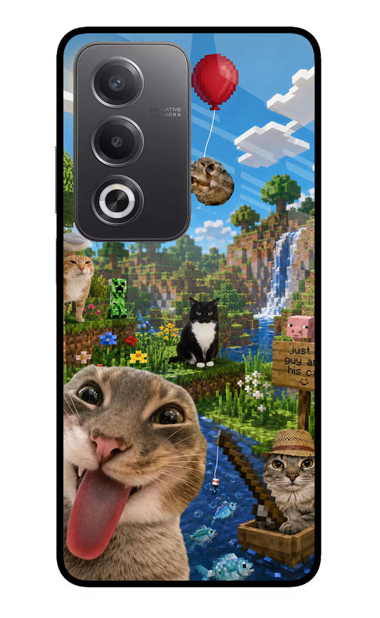 Minecraft Cat Chaos Oppo A3 Pro 5G Glass Case